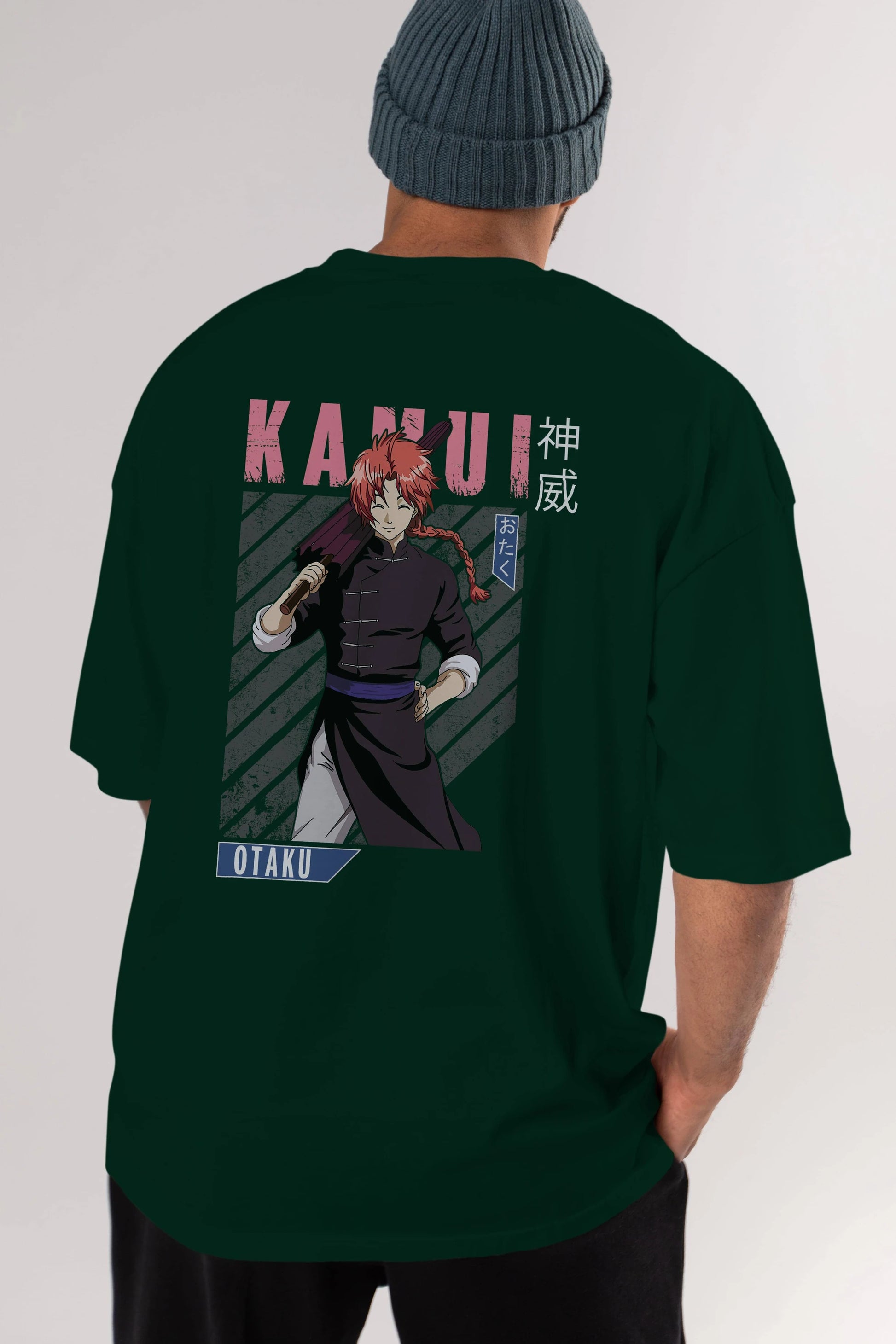 Kamui GINTAMA 1 Anime Arka Baskılı Oversize t-shirt Erkek Kadın Unisex