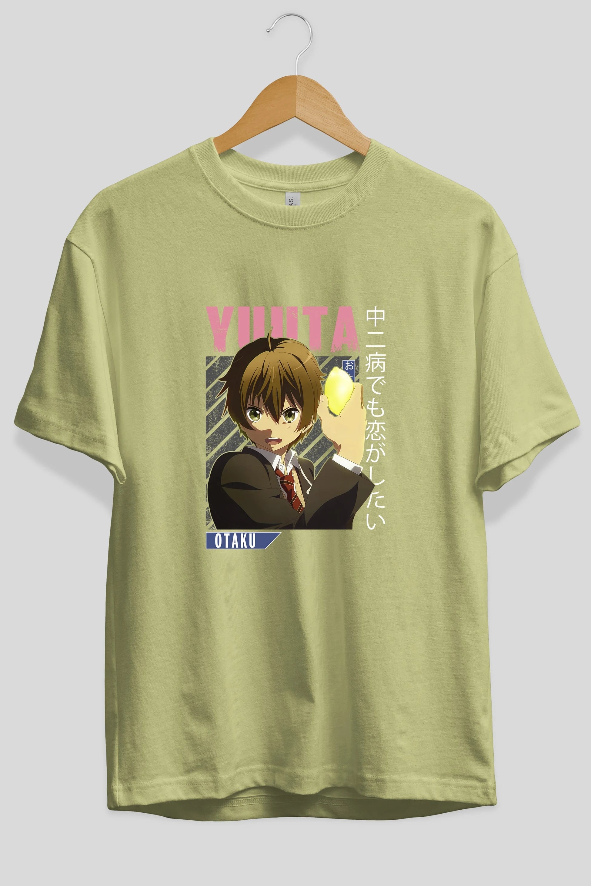 Yuuta Togashi 2 Anime Ön Baskılı Oversize t-shirt %100 pamuk Erkek Kadın Unisex