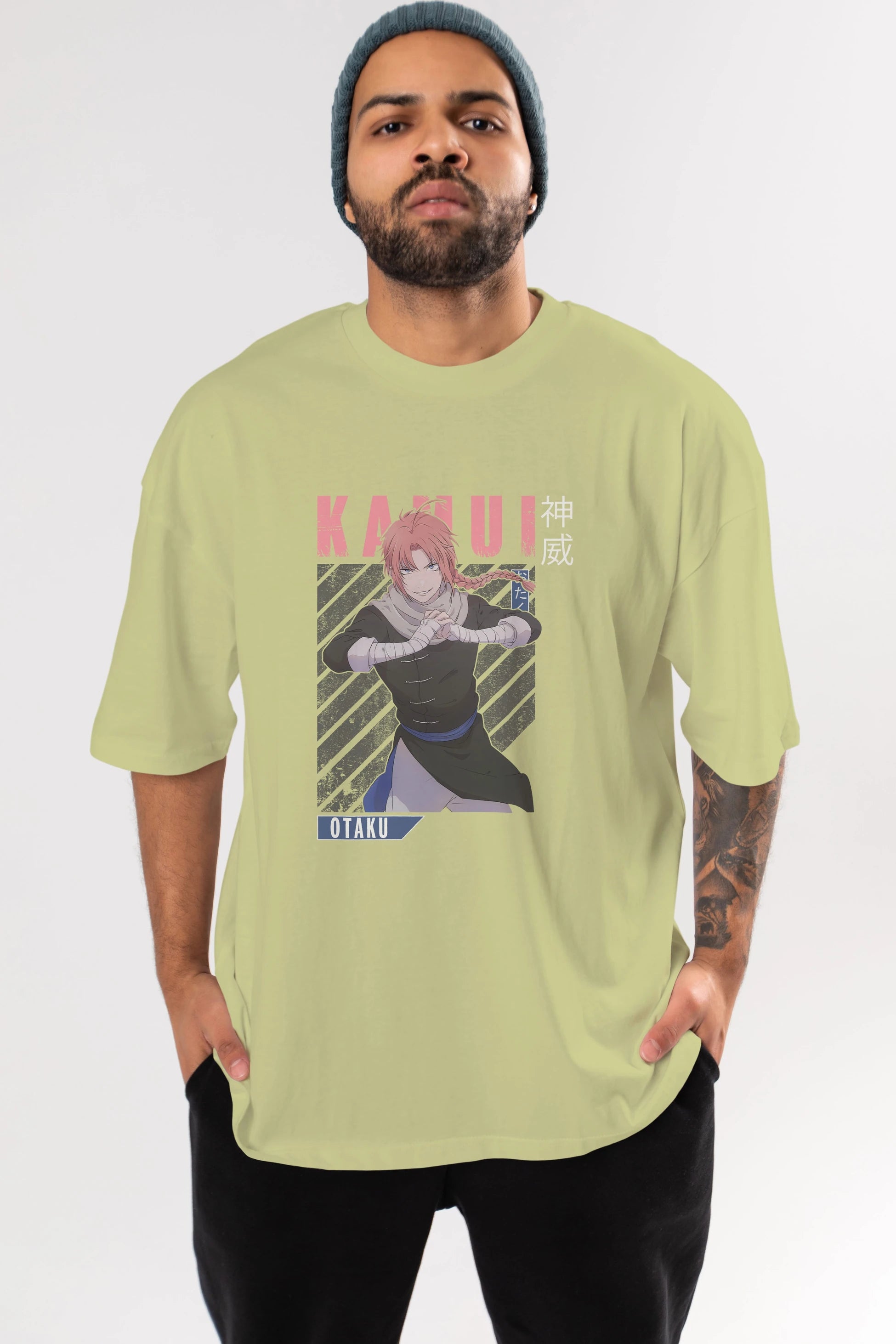 Kamui GINTAMA Anime Ön Baskılı Oversize t-shirt %100 pamuk Erkek Kadın Unisex