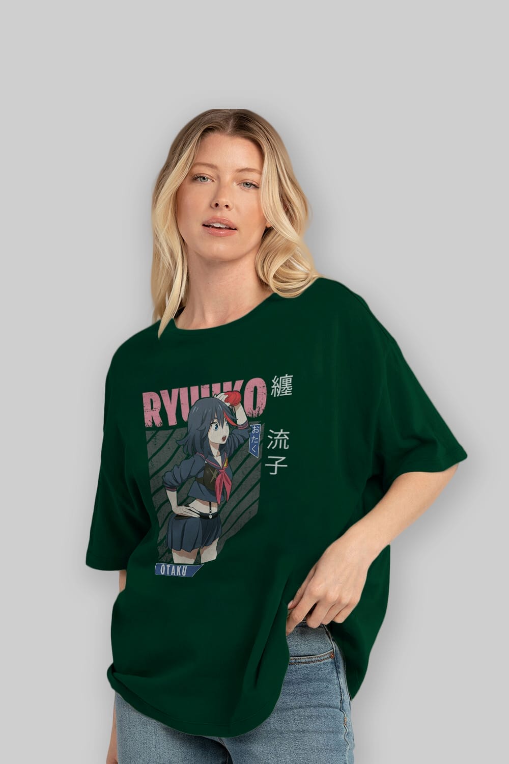 Ryuuko Matoi 6 Anime Ön Baskılı Oversize t-shirt %100 pamuk Erkek Kadın Unisex