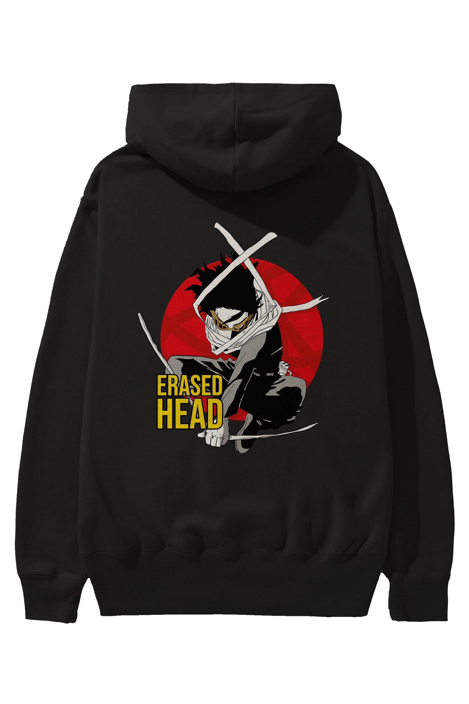 Erased Head Anime Arka Baskılı Hoodie Oversize Kapüşonlu Sweatshirt Erkek Kadın Unisex
