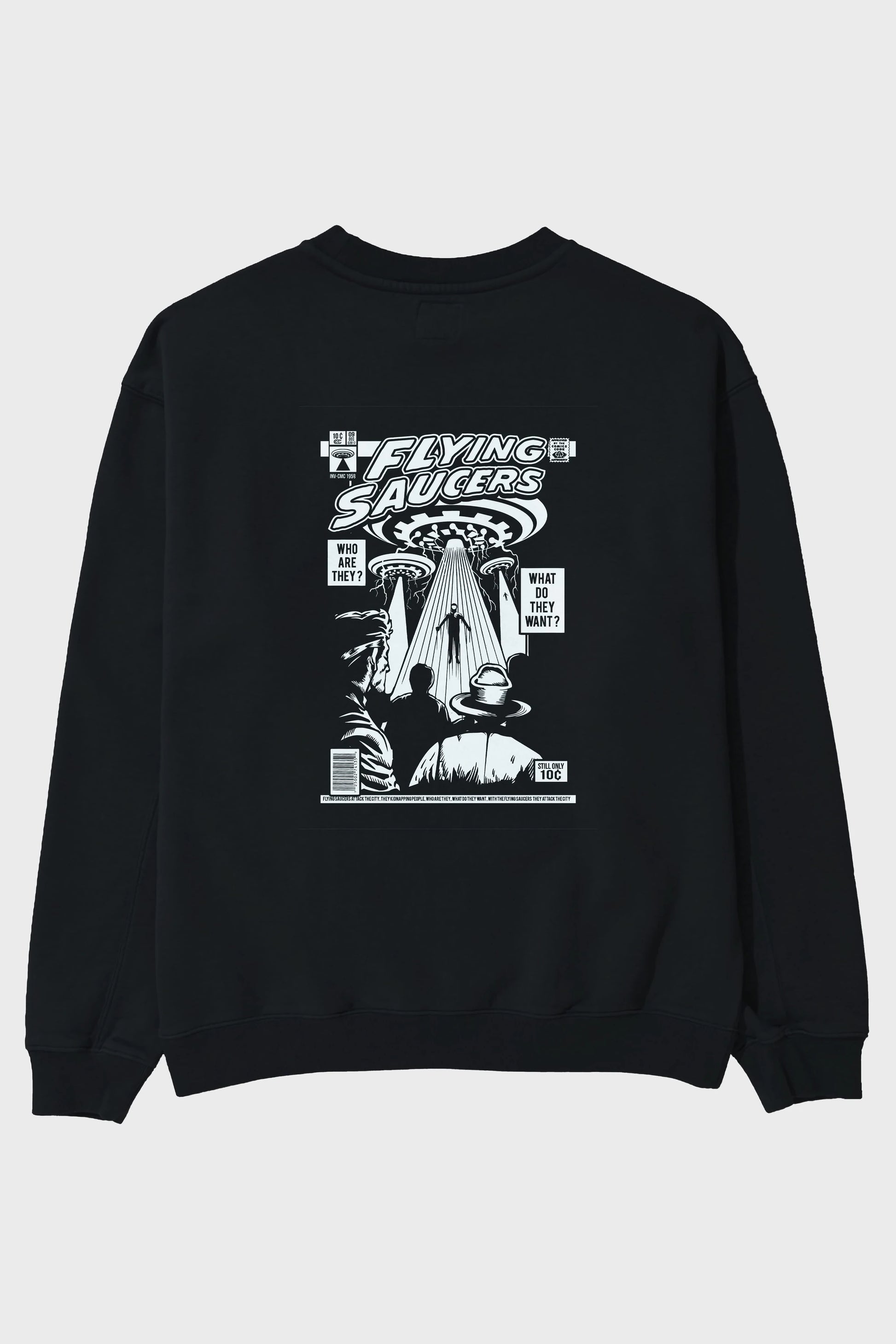 UFO Arka Baskılı Oversize Sweatshirt Erkek Kadın Unisex