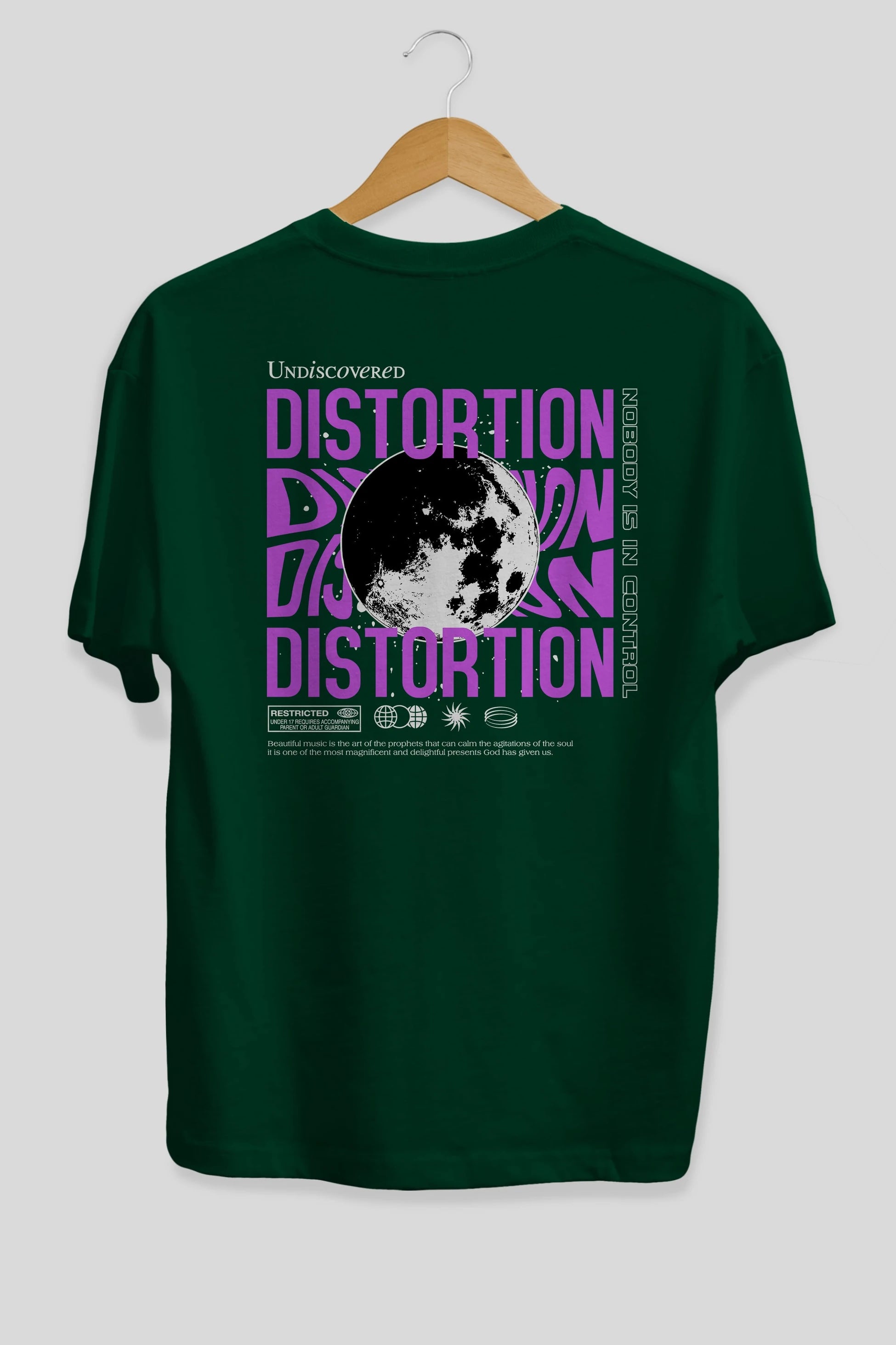 Distortion Arka Baskılı Oversize t-shirt Erkek Kadın Unisex