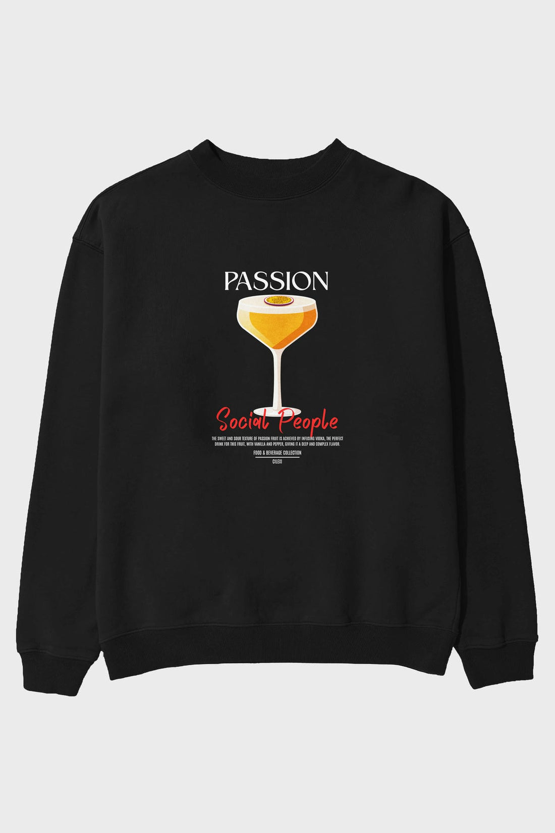 Passion ön Baskılı Oversize Sweatshirt Erkek Kadın Unisex
