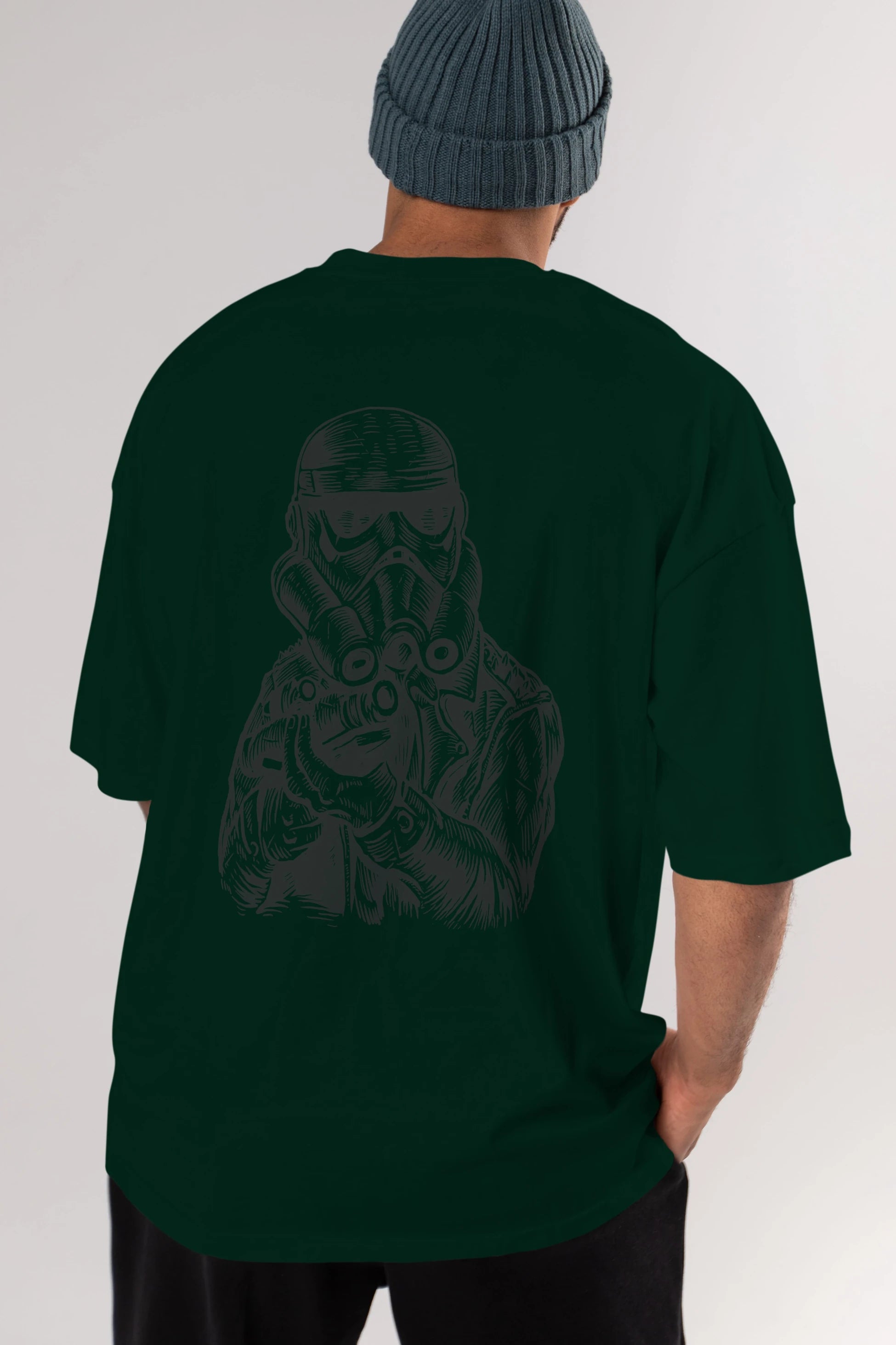 Punktrooper Arka Baskılı Oversize t-shirt Erkek Kadın Unisex %100 Pamuk