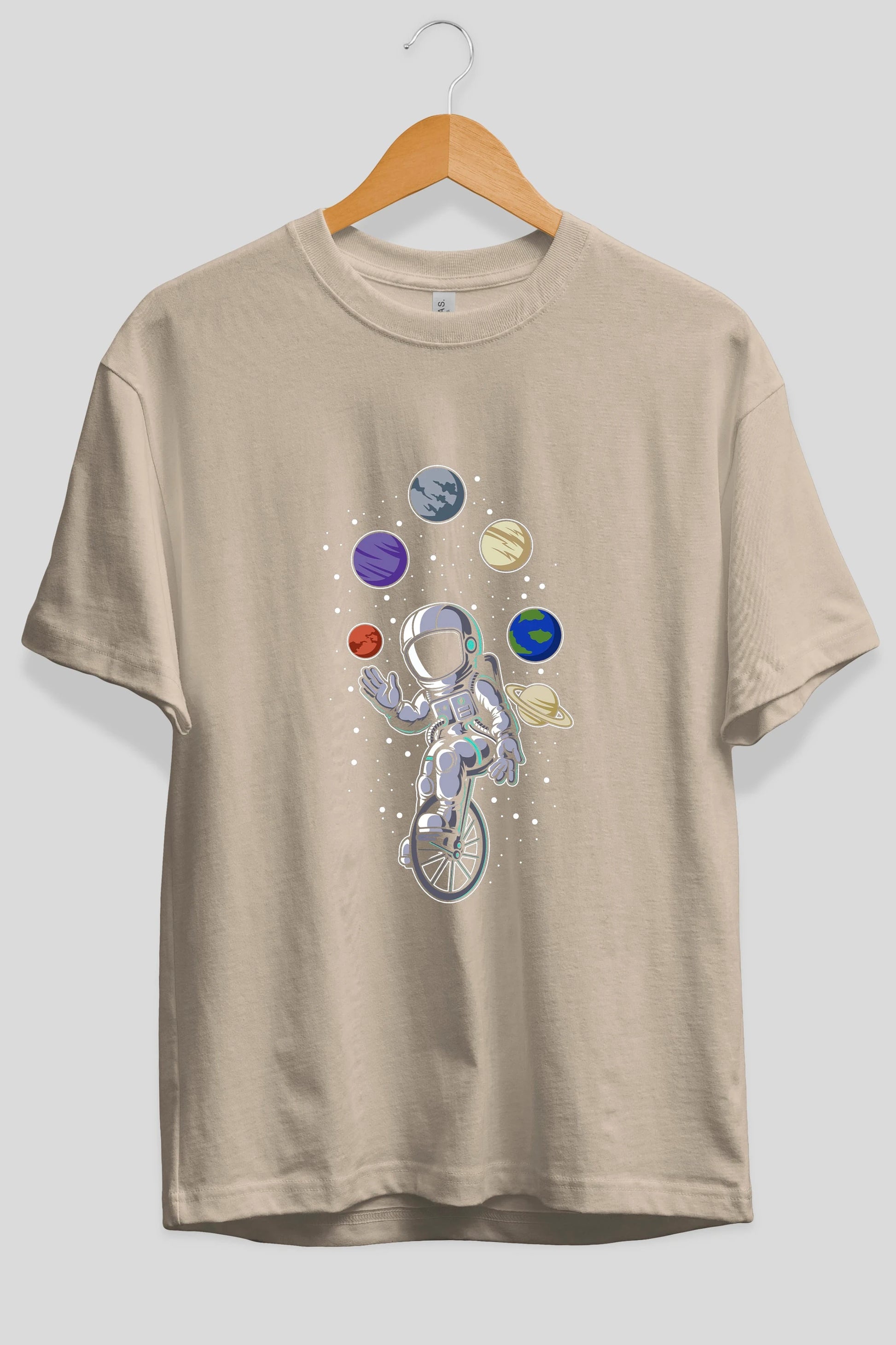 Astronaut Circus Ön Baskılı Oversize t-shirt Erkek Kadın Unisex