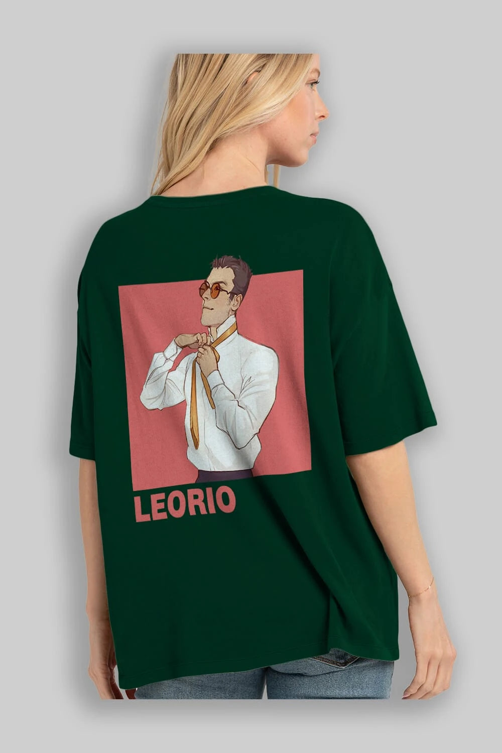Leorio Paladiknight 5 Anime Arka Baskılı Oversize t-shirt Erkek Kadın Unisex