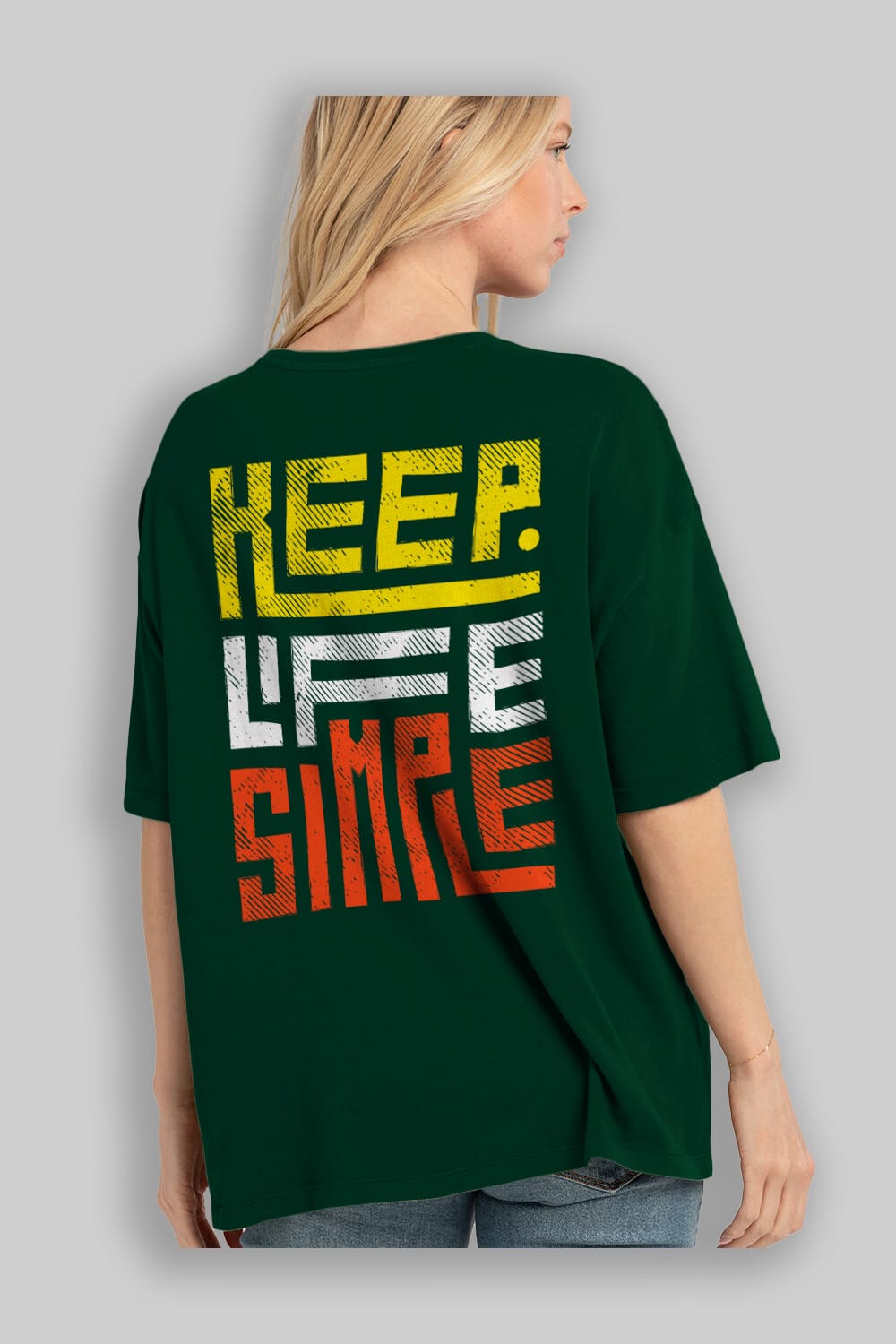 Keep Life Simple Yazılı Arka Baskılı Oversize t-shirt Erkek Kadın Unisex