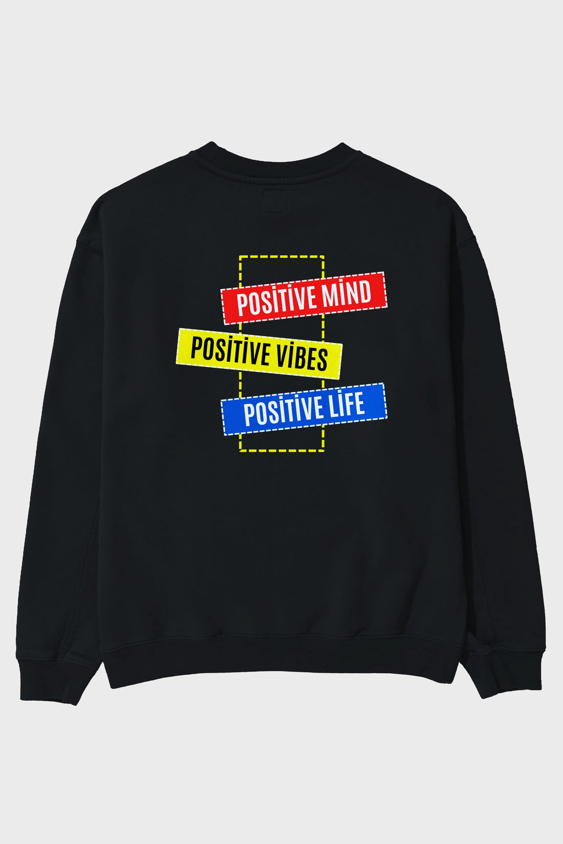 Positive Mind Vibes Lifes Arka Baskılı Oversize Sweatshirt Erkek Kadın Unisex