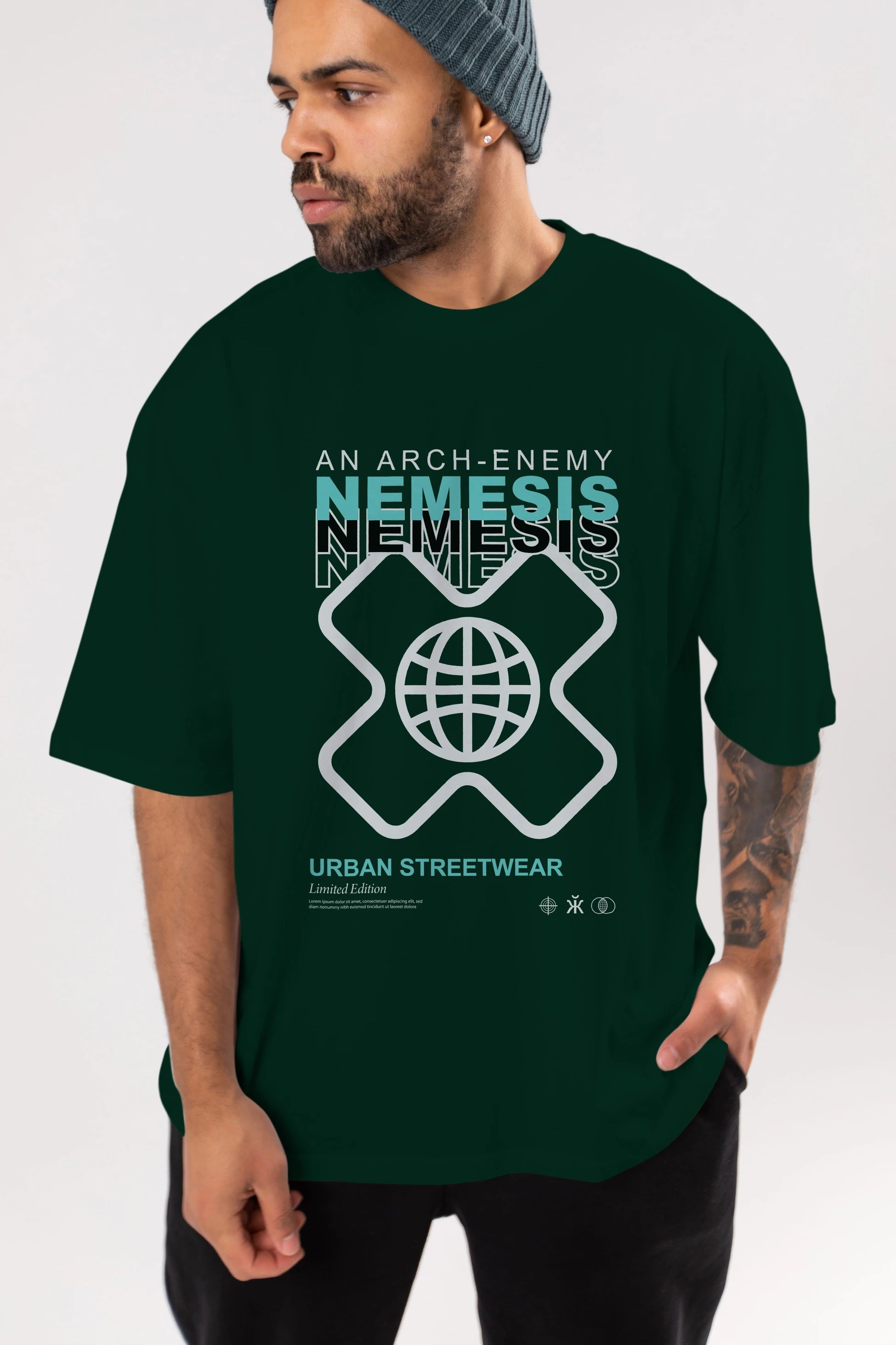 Nemesis Urban Ön Baskılı Oversize t-shirt Erkek Kadın Unisex
