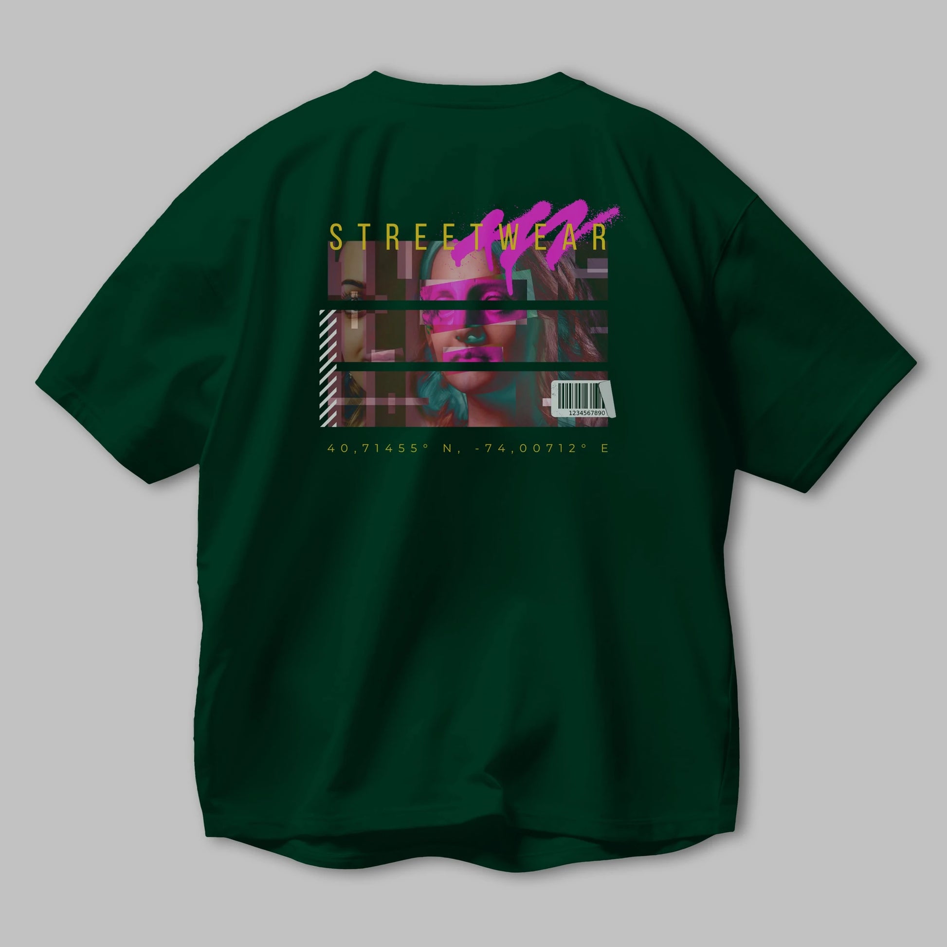 Futuristic Streetwear 2 Arka Baskılı Oversize t-shirt Erkek Kadın Unisex