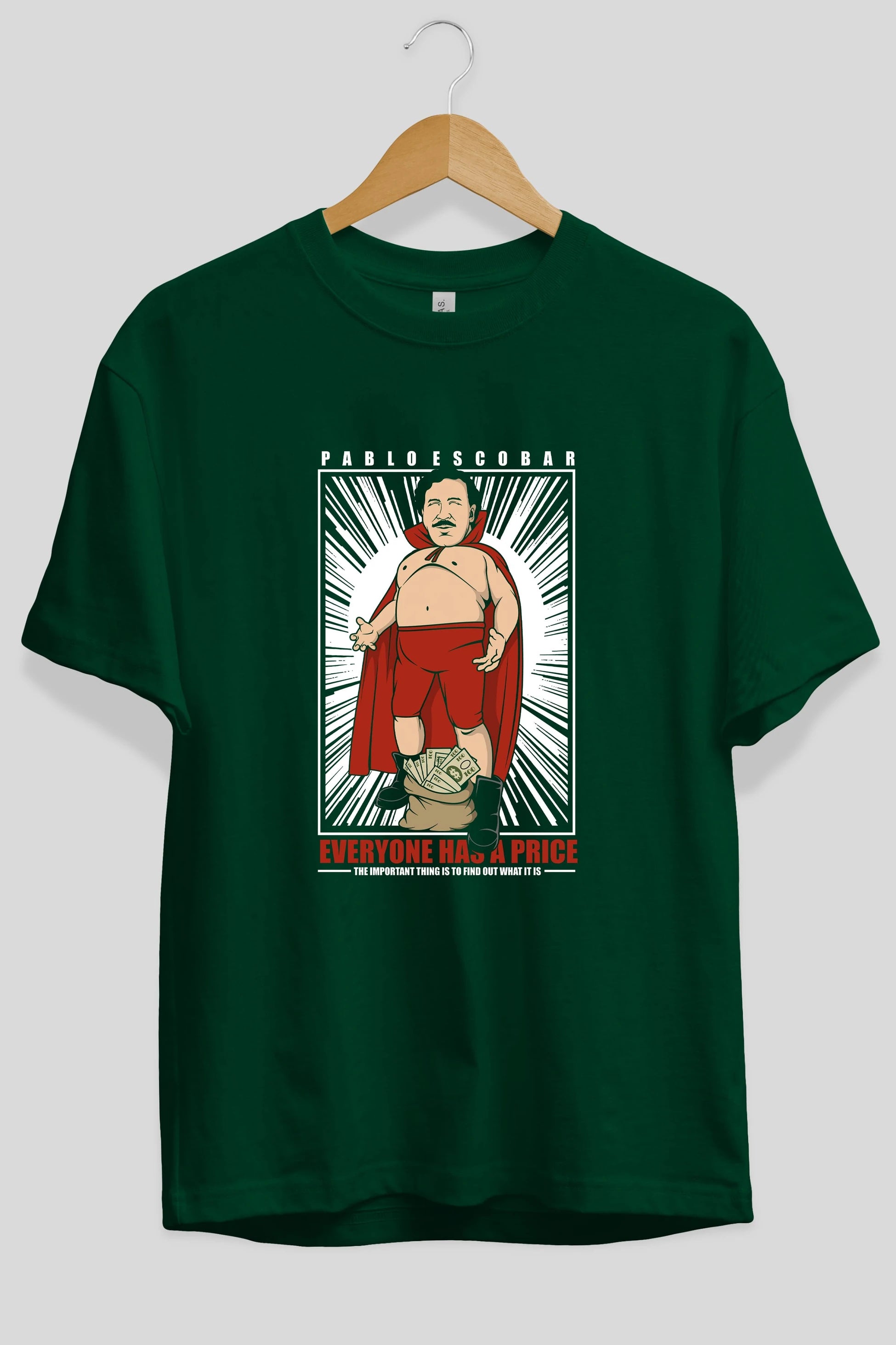 Pablo Escobar Luchador Ön Baskılı Oversize t-shirt Erkek Kadın Unisex %100 Pamuk tişort