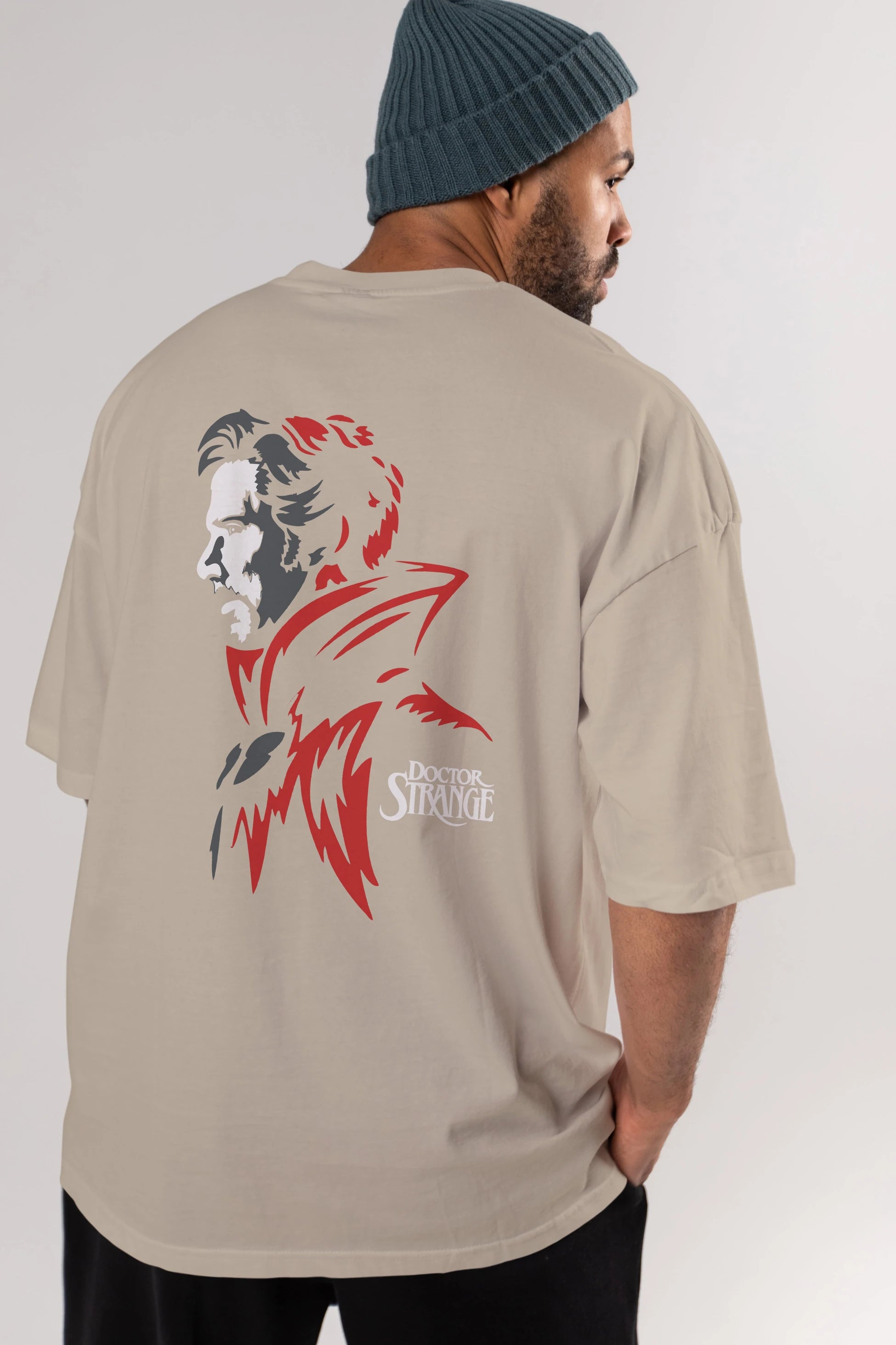 Doctor Strange (2) Arka Baskılı Oversize t-shirt Erkek Kadın Unisex %100 Pamuk Bisiklet Yaka tişort