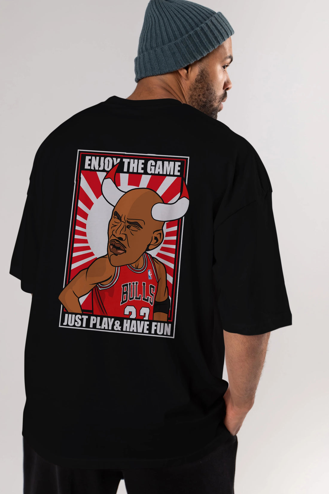 Michael Jordan Arka Baskılı Oversize t-shirt Erkek Kadın Unisex %100 Pamuk tişort