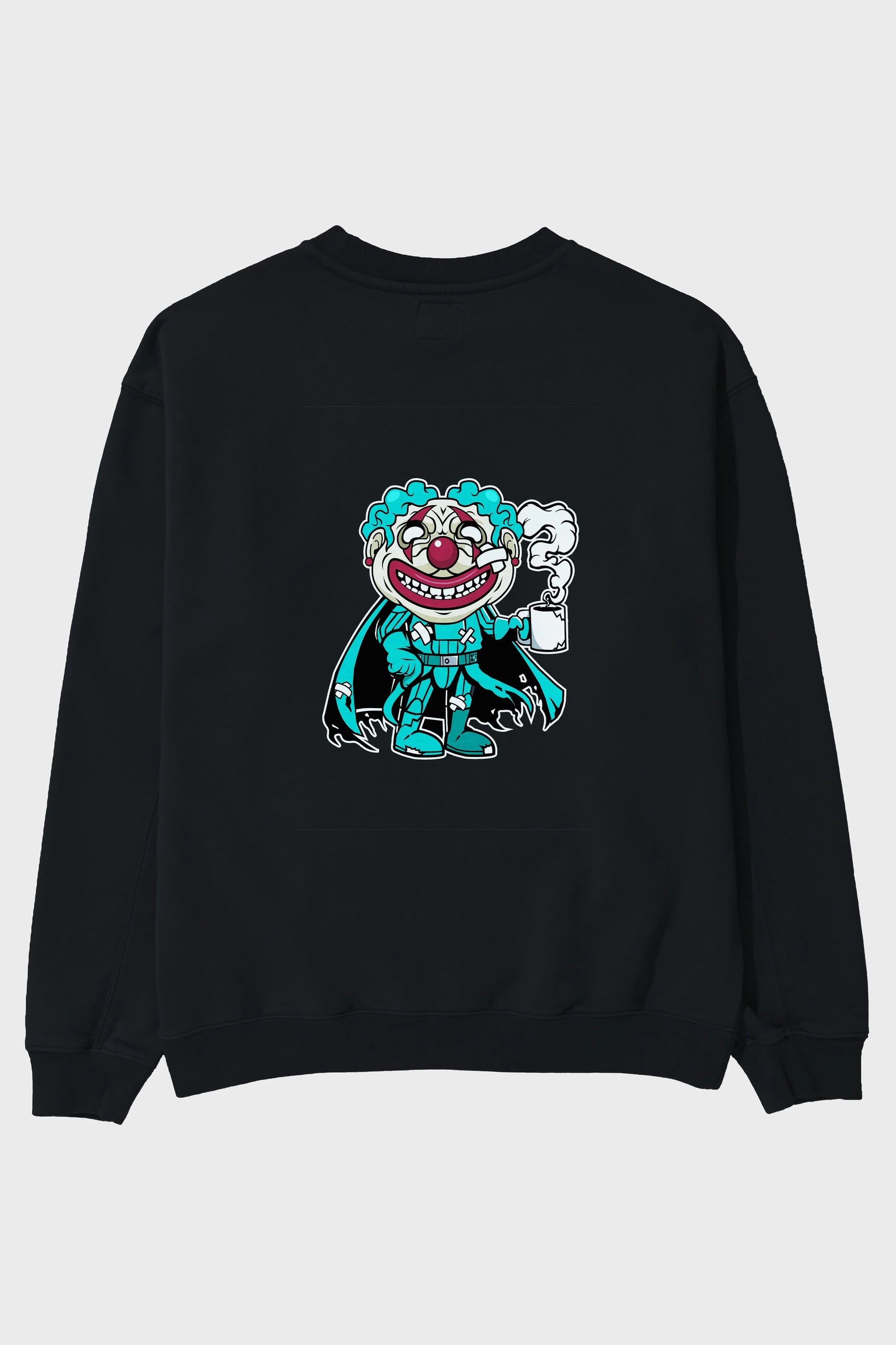 Super Clown Arka Baskılı Oversize Sweatshirt Erkek Kadın Unisex