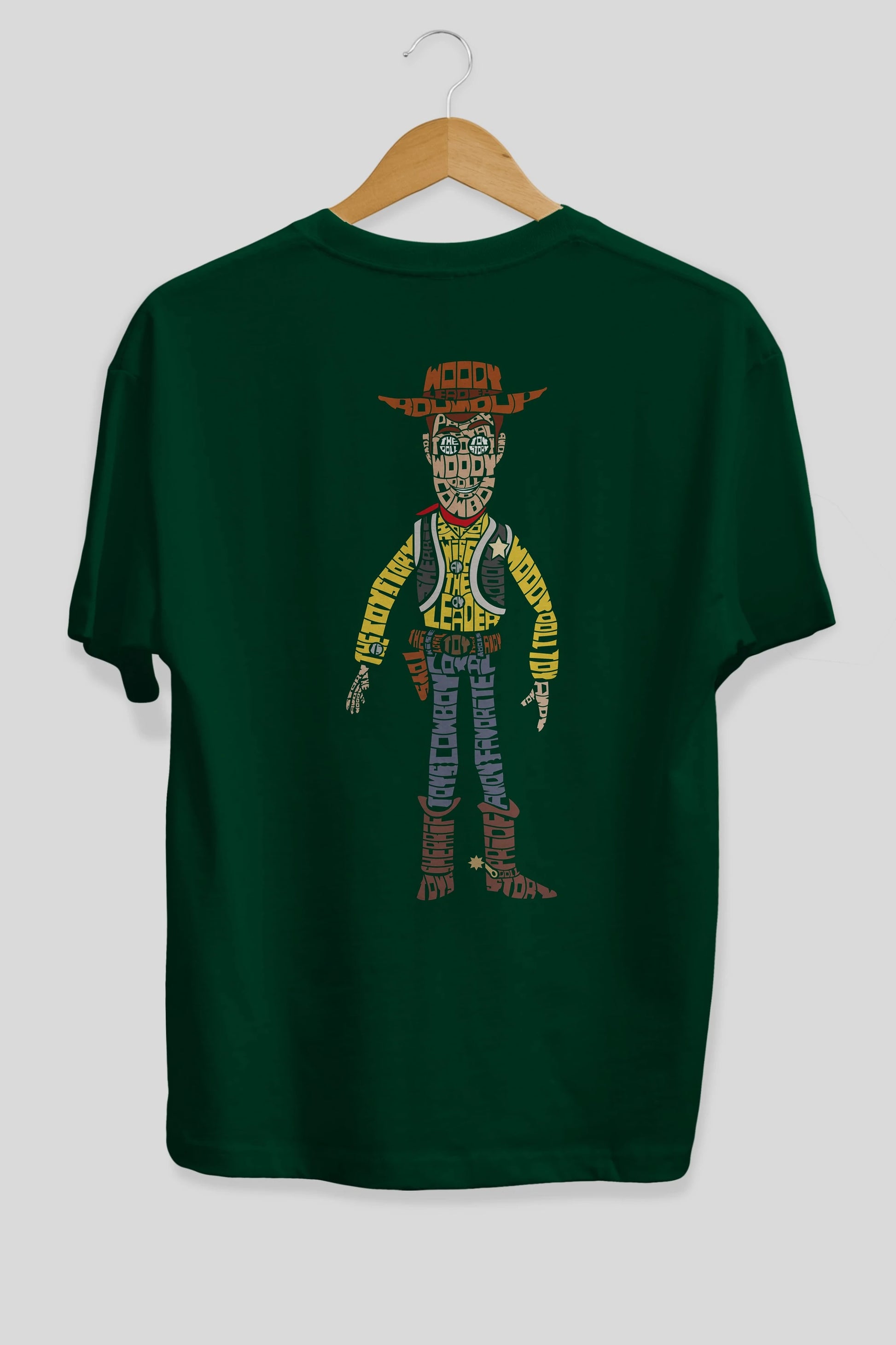 Woody Arka Baskılı Oversize t-shirt %100 pamuk Erkek Kadın Unisex