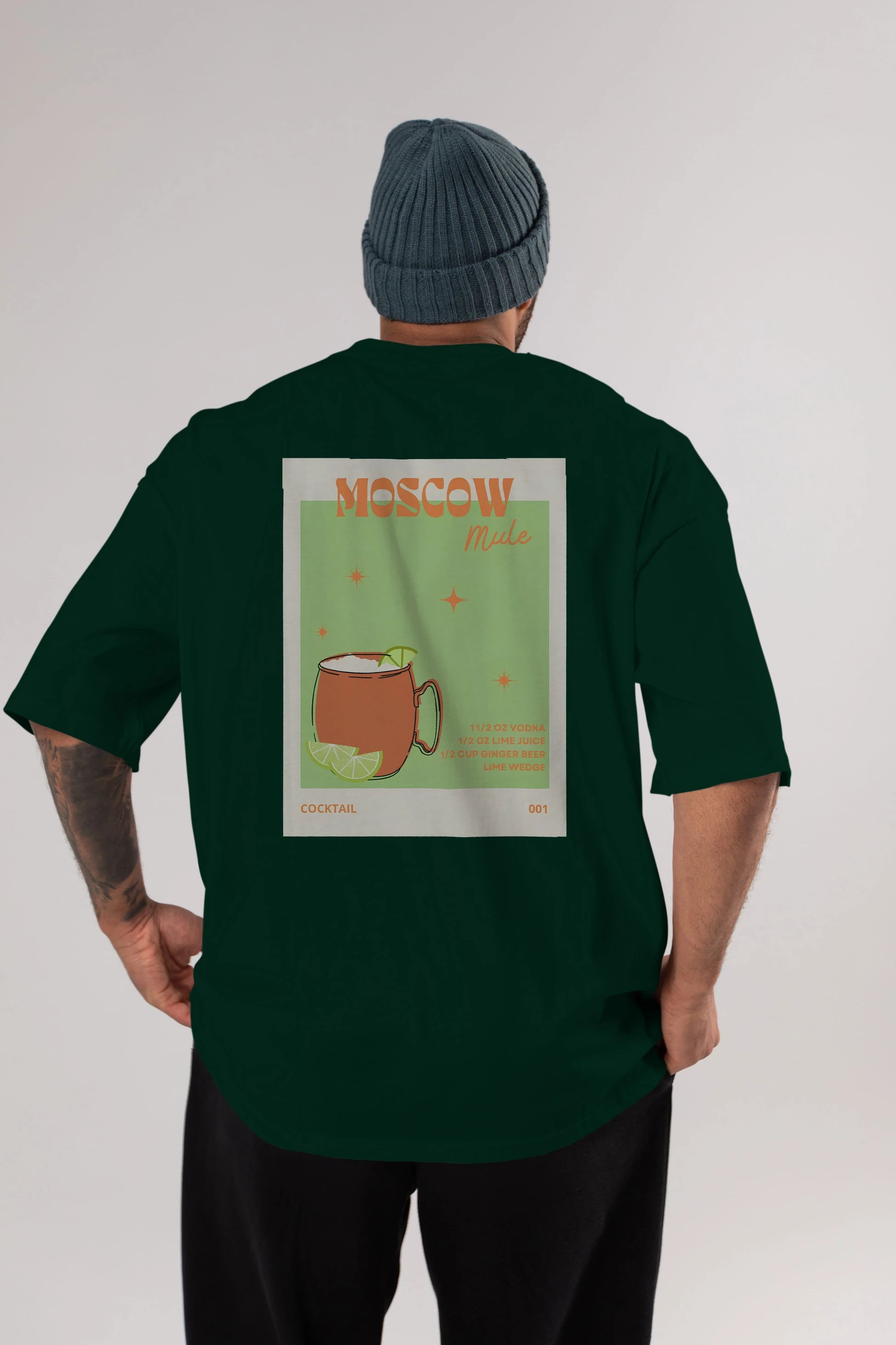 Moscow Mule 2 Arka Baskılı Oversize t-shirt Erkek Kadın Unisex %100 Pamuk Bisiklet Yaka tişort