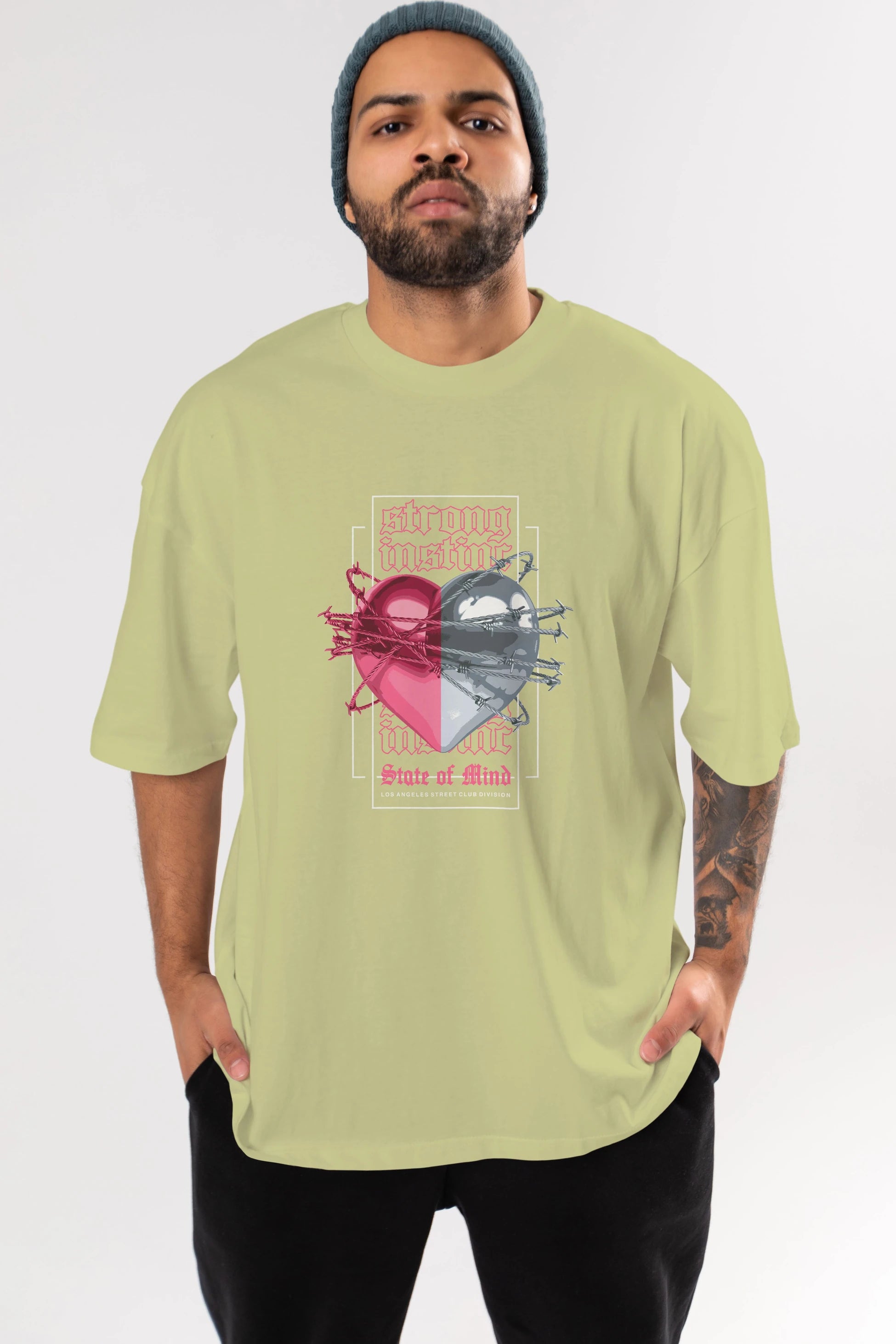 State of Mind Ön Baskılı Oversize t-shirt Erkek Kadın Unisex