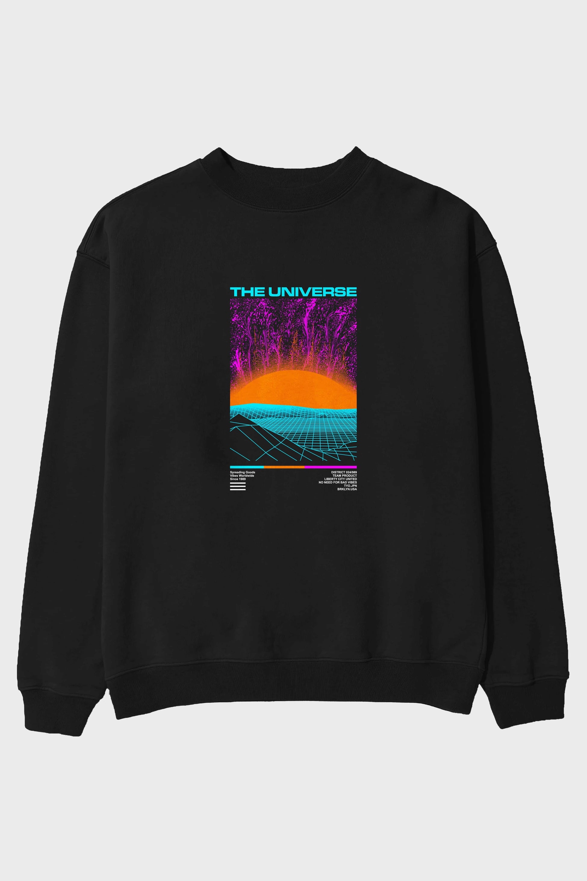 The Universe Ön Baskılı Oversize Sweatshirt Erkek Kadın Unisex