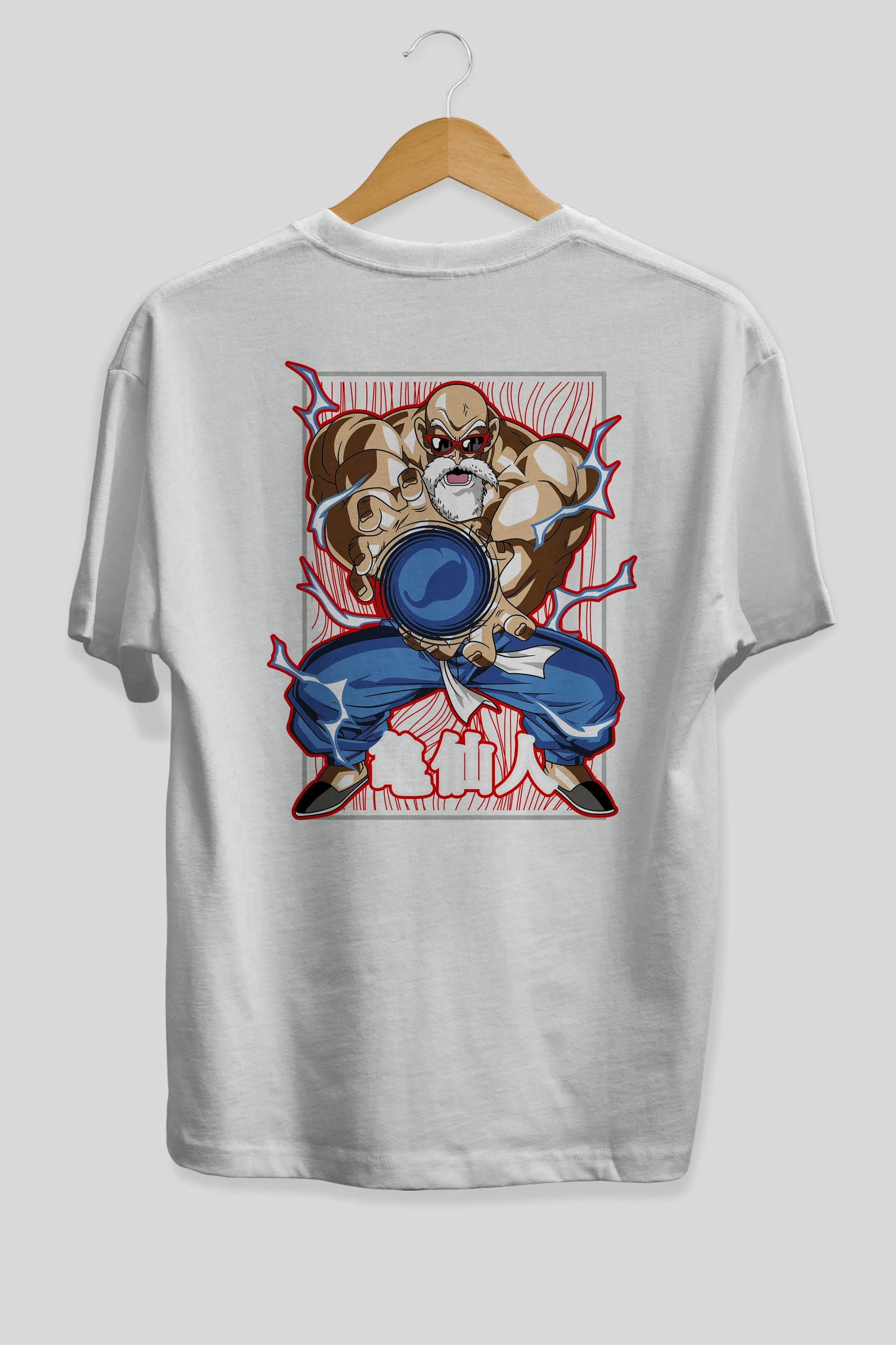 DragonBall MaestroRoshi Anime Arka Baskılı Oversize t-shirt Erkek Kadın Unisex