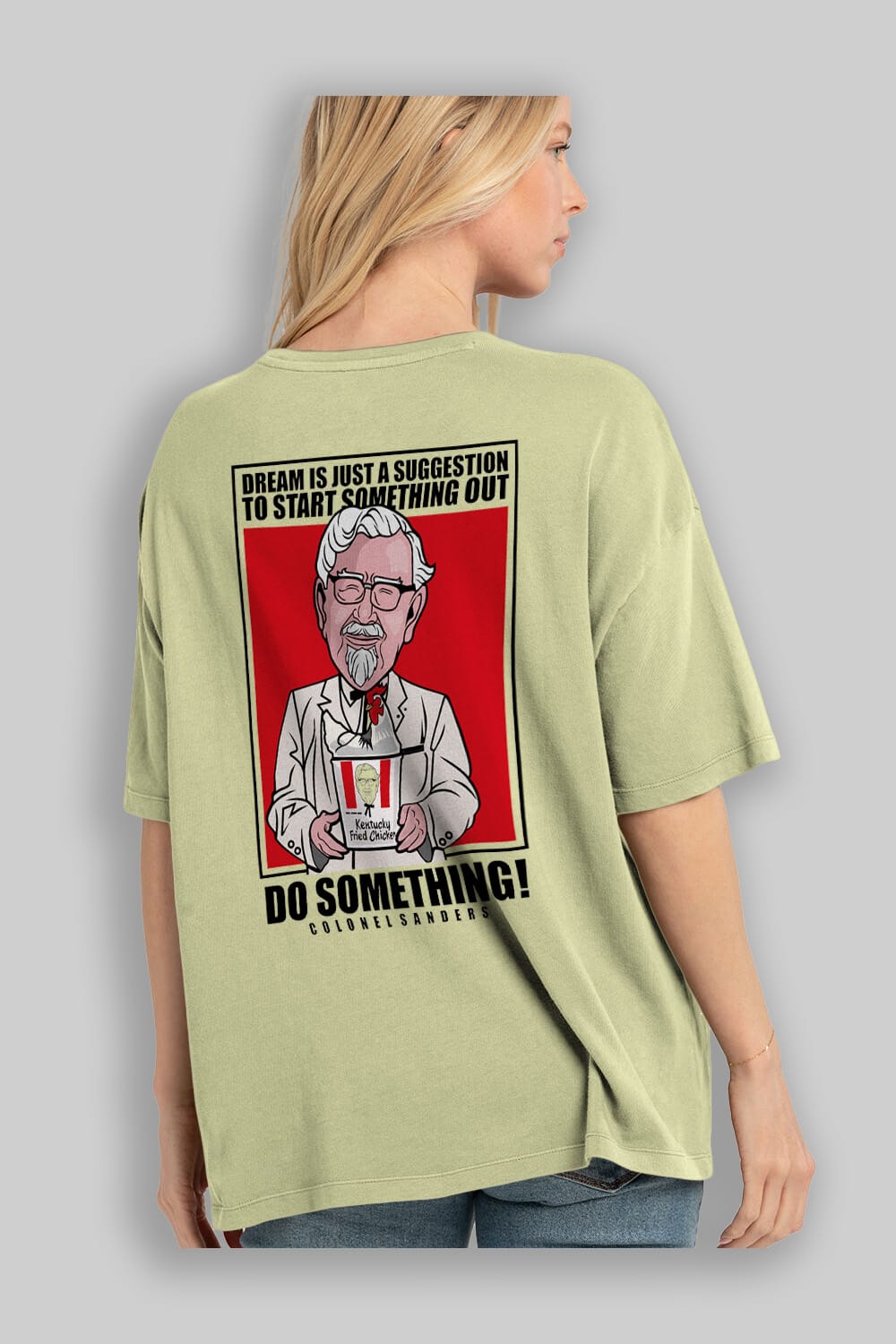 Colonel Sanders Arka Baskılı Oversize t-shirt Erkek Kadın Unisex %100 Pamuk tişort