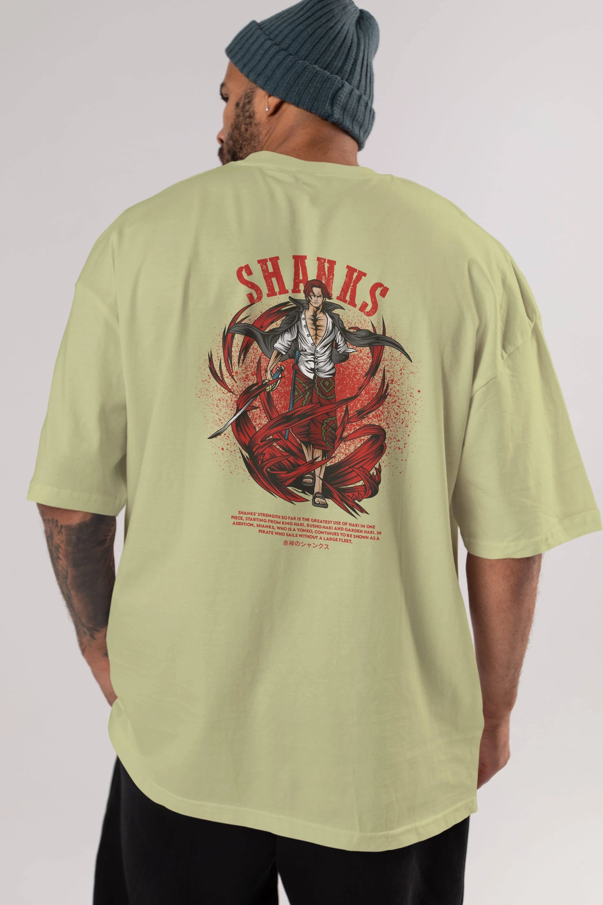 Shanks Anime Arka Baskılı Oversize t-shirt Erkek Kadın Unisex