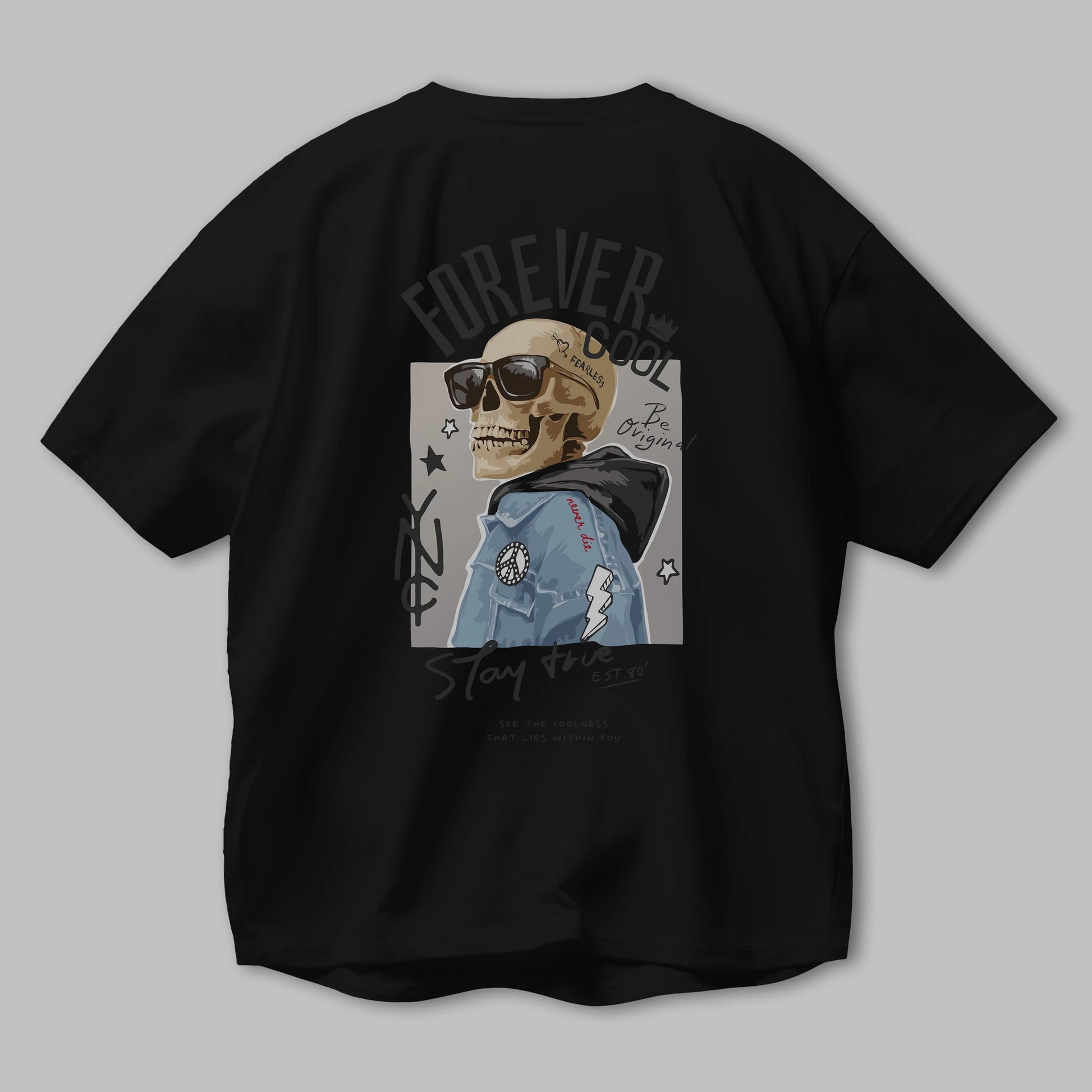 Teddy Bear Forever Cool Arka Baskılı Oversize t-shirt Erkek Kadın Unisex %100 Pamuk
