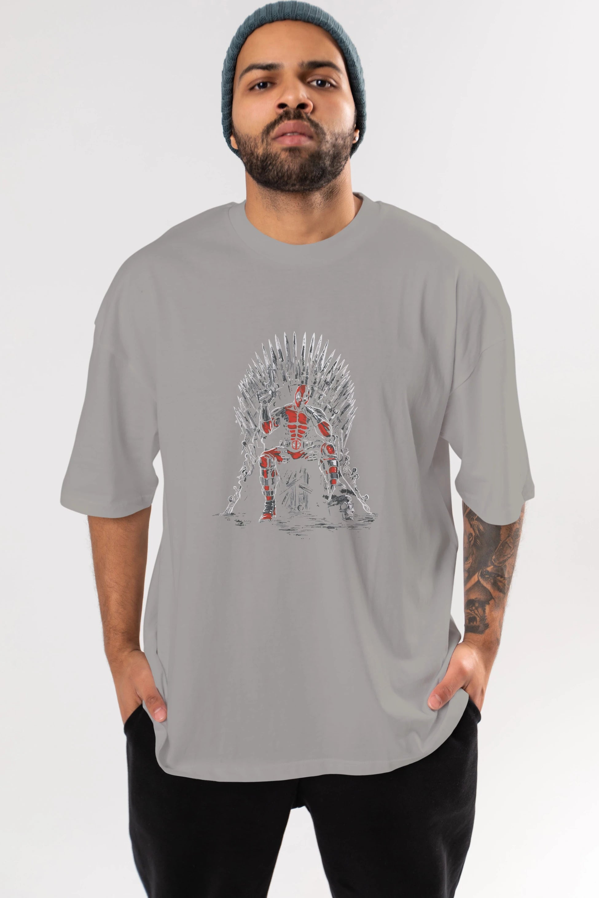 Deadpool (6) Ön Baskılı Oversize t-shirt Erkek Kadın Unisex %100 Pamuk Bisiklet Yaka tişort