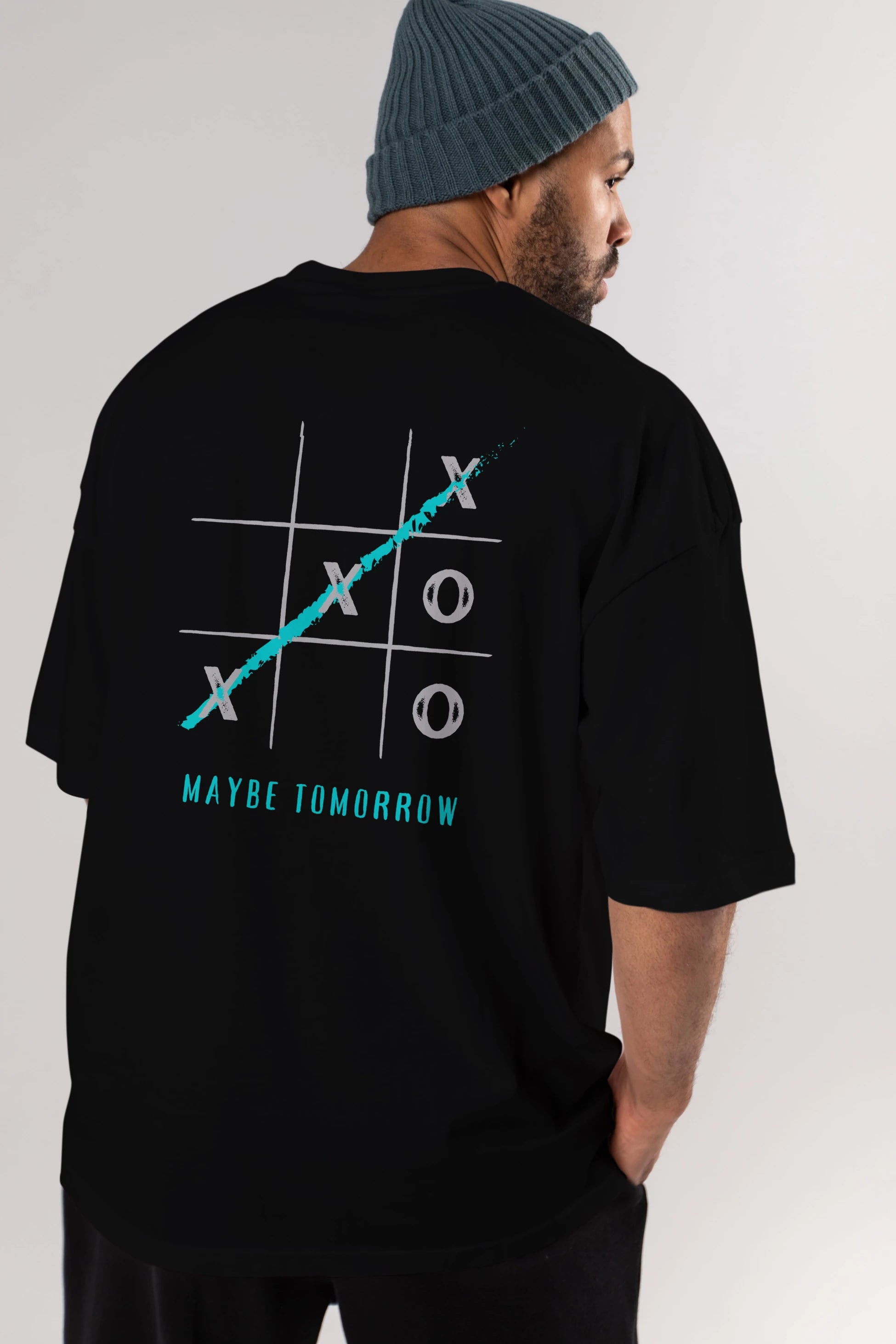Maybe Tomorrow Yazılı Arka Baskılı Oversize t-shirt Erkek Kadın Unisex