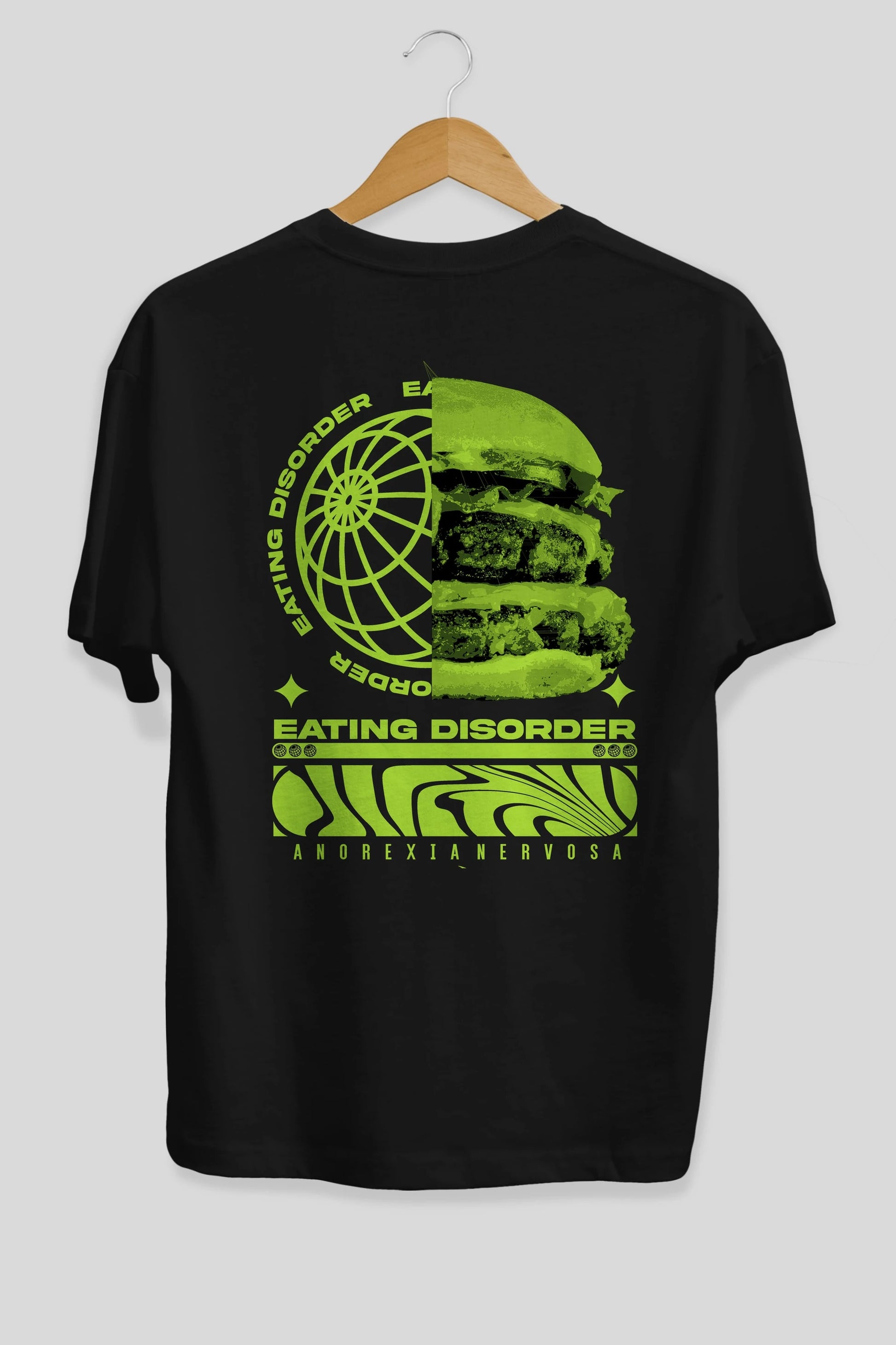 Eating Disorder Arka Baskılı Oversize t-shirt Erkek Kadın Unisex