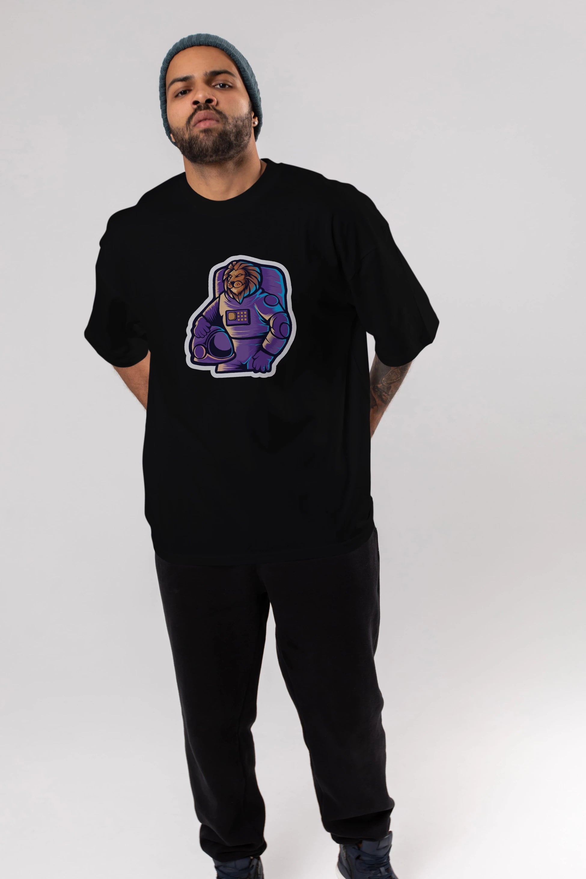 Astroking Sticker Ön Baskılı Oversize t-shirt Erkek Kadın Unisex