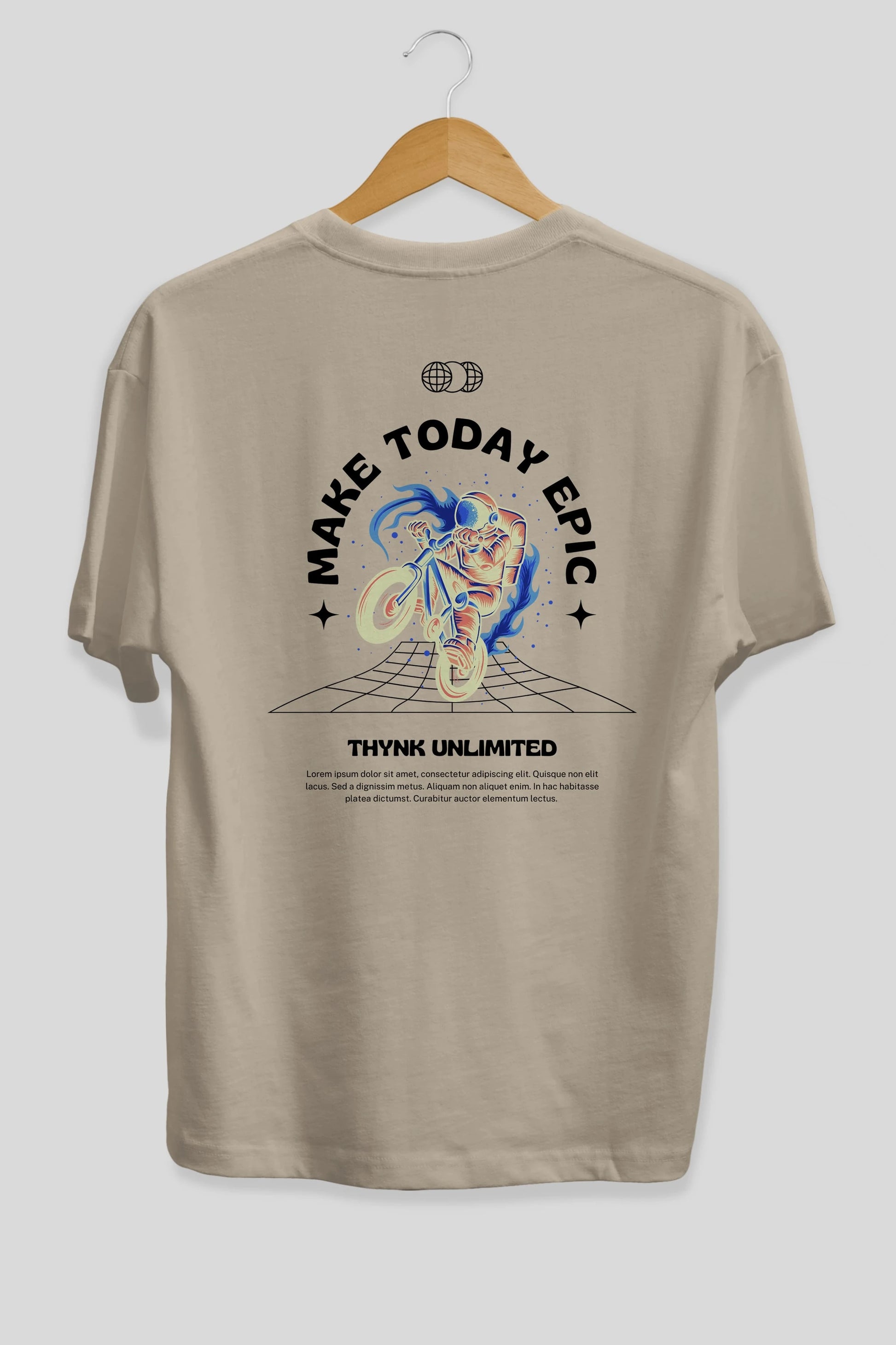 Make Today Epic Arka Baskılı Oversize t-shirt Erkek Kadın Unisex