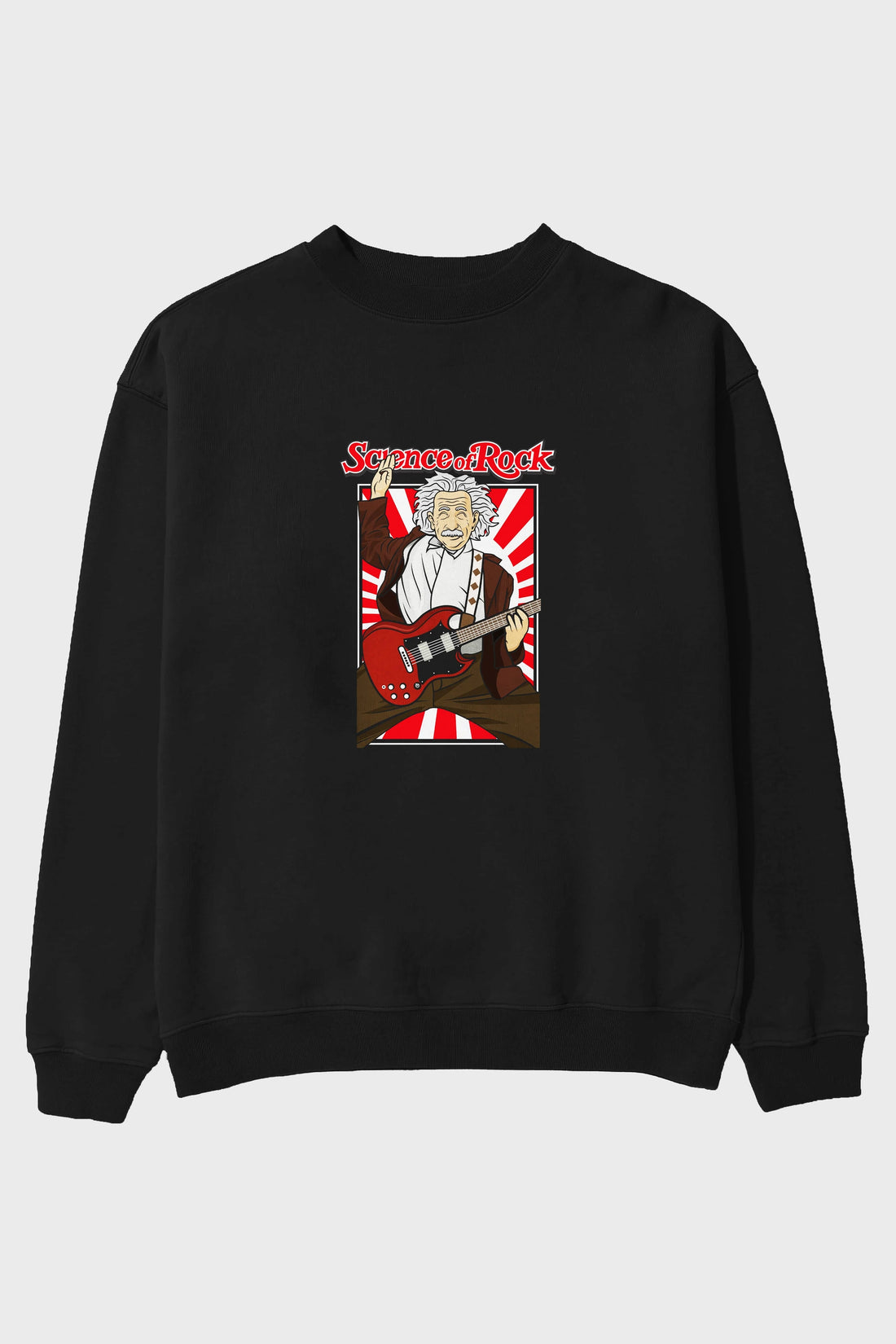 Einstein Science Of Rock Ön Baskılı Oversize Sweatshirt Erkek Kadın Unisex