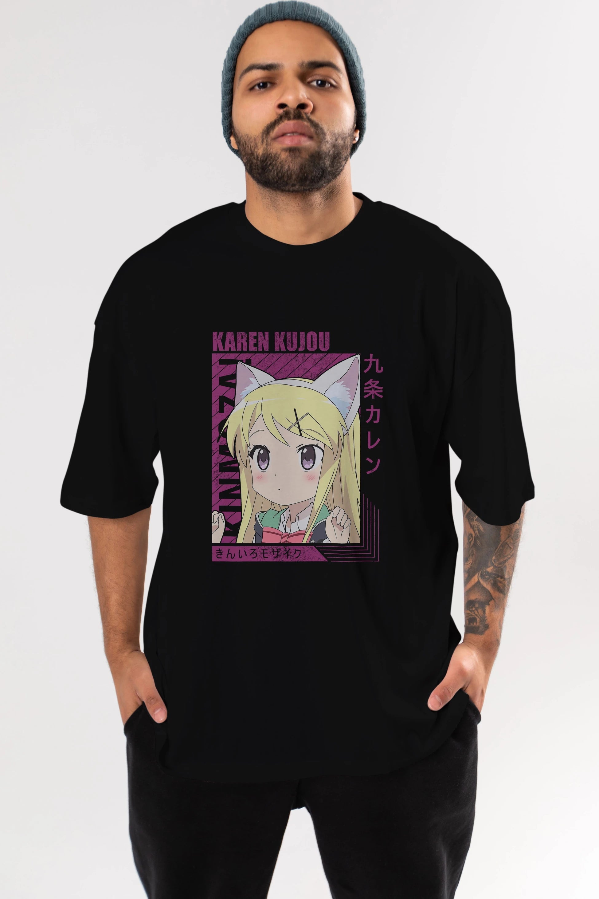Karen Kujou 4 Anime Ön Baskılı Oversize t-shirt %100 pamuk Erkek Kadın Unisex