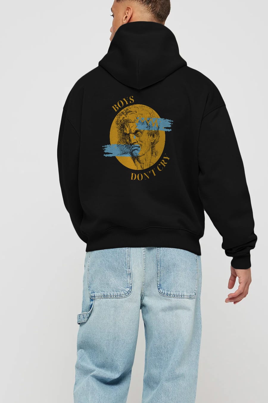 Boys Don't Cry Yazılı Arka Baskılı Oversize Hoodie Kapüşonlu Sweatshirt Erkek Kadın Unisex