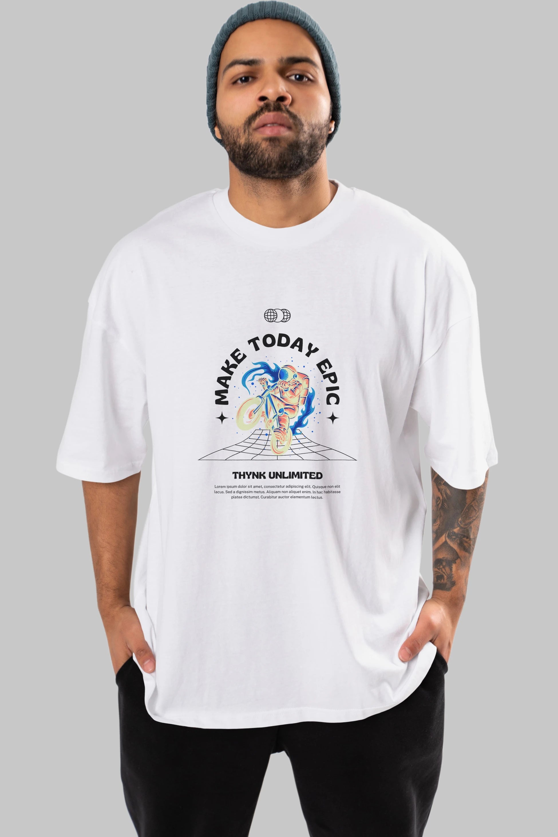 Make Today Epic Ön Baskılı Oversize t-shirt Erkek Kadın Unisex