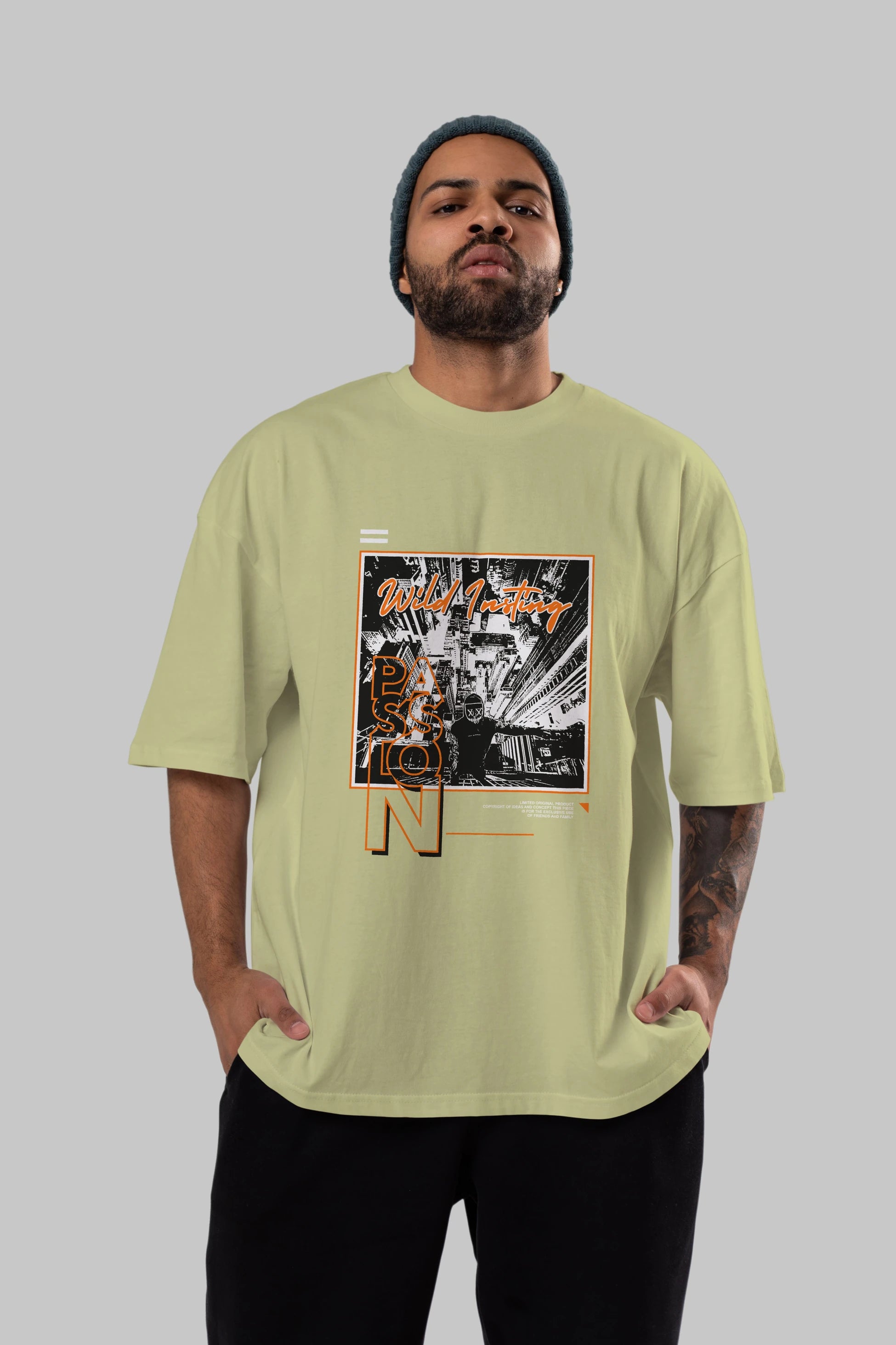 Wild Passion Ön Baskılı Oversize t-shirt Erkek Kadın Unisex