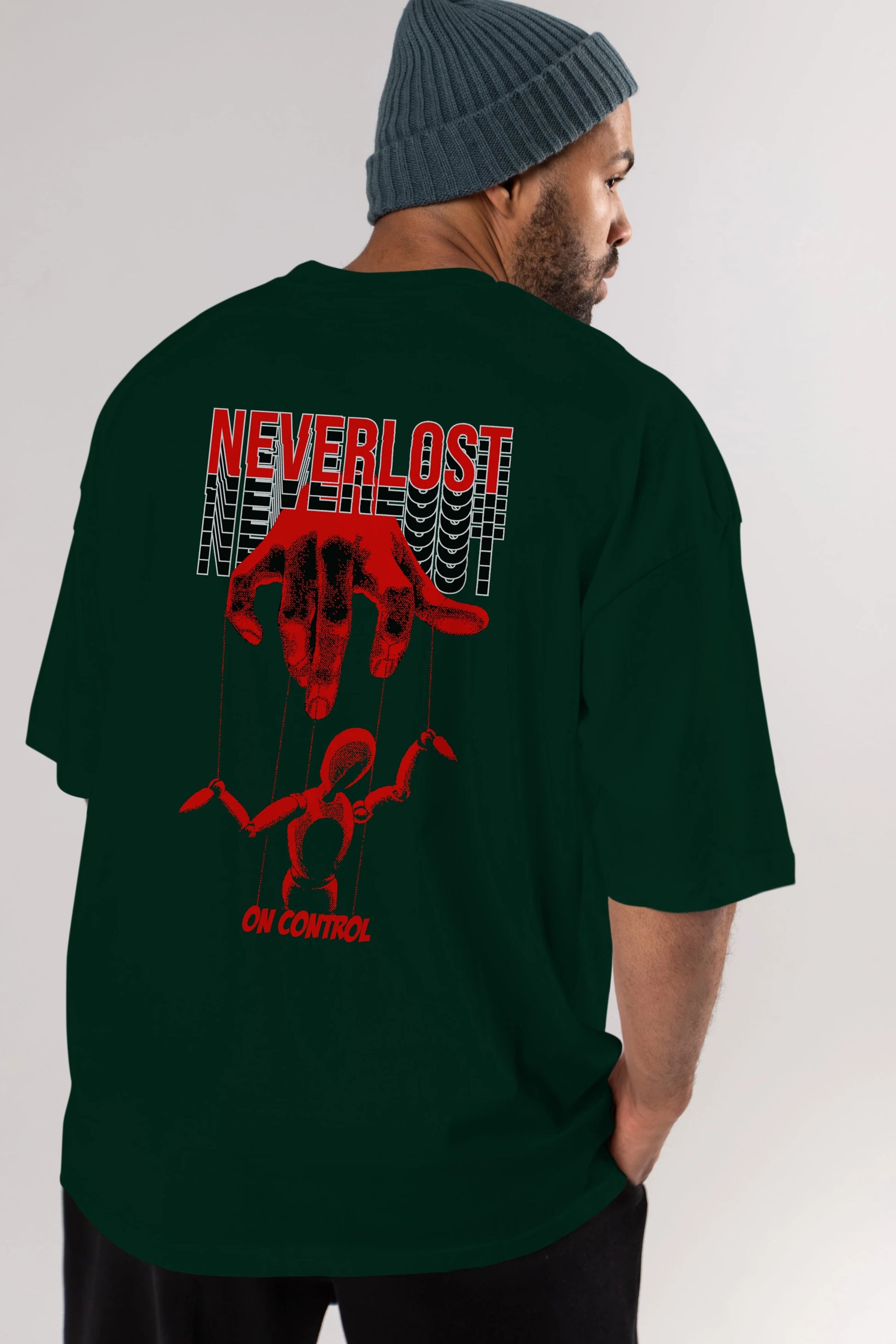 Neverlost on Control Arka Baskılı Oversize t-shirt Erkek Kadın Unisex