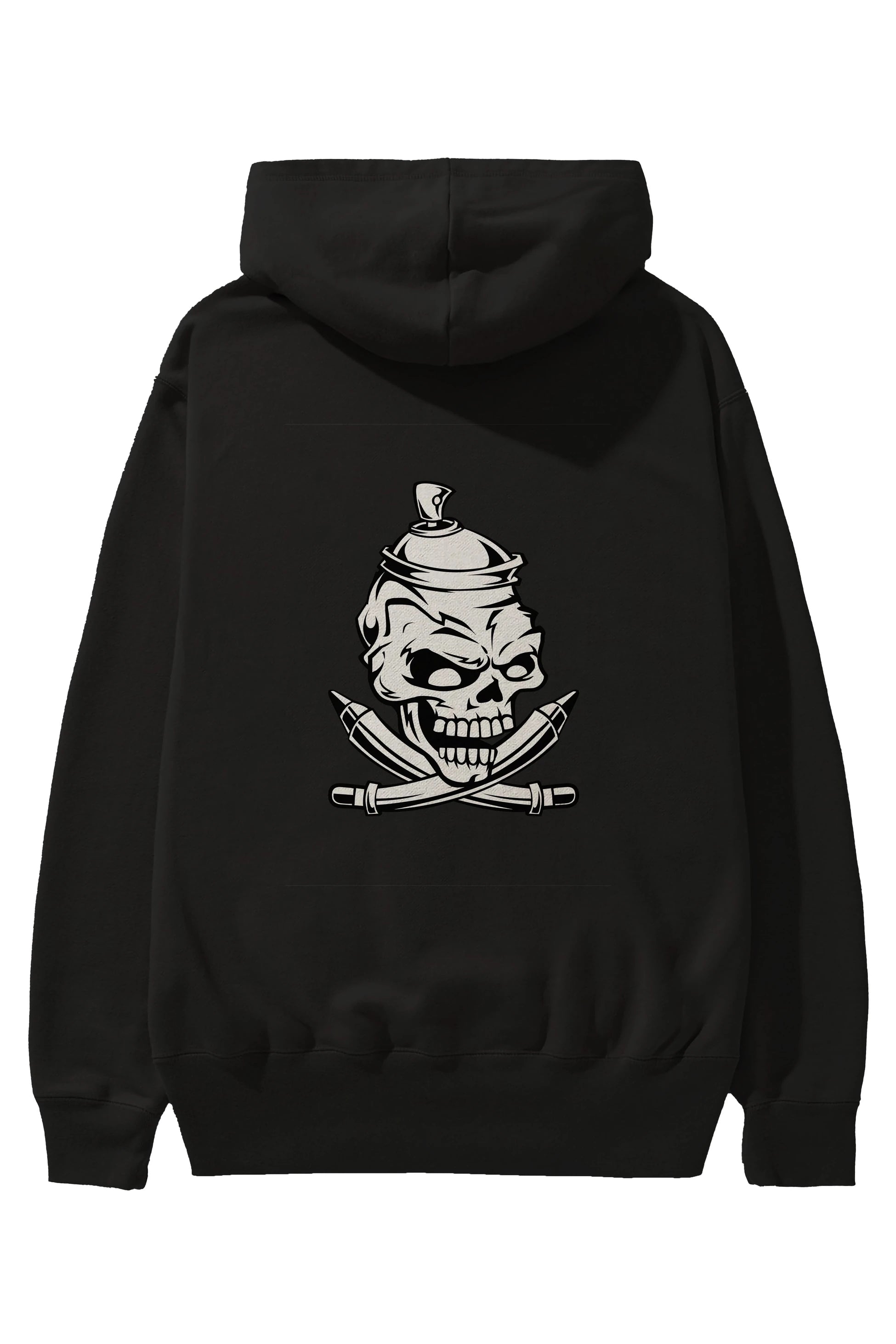 Skull Grafity Arka Baskılı Hoodie Oversize Kapüşonlu Sweatshirt Erkek Kadın Unisex