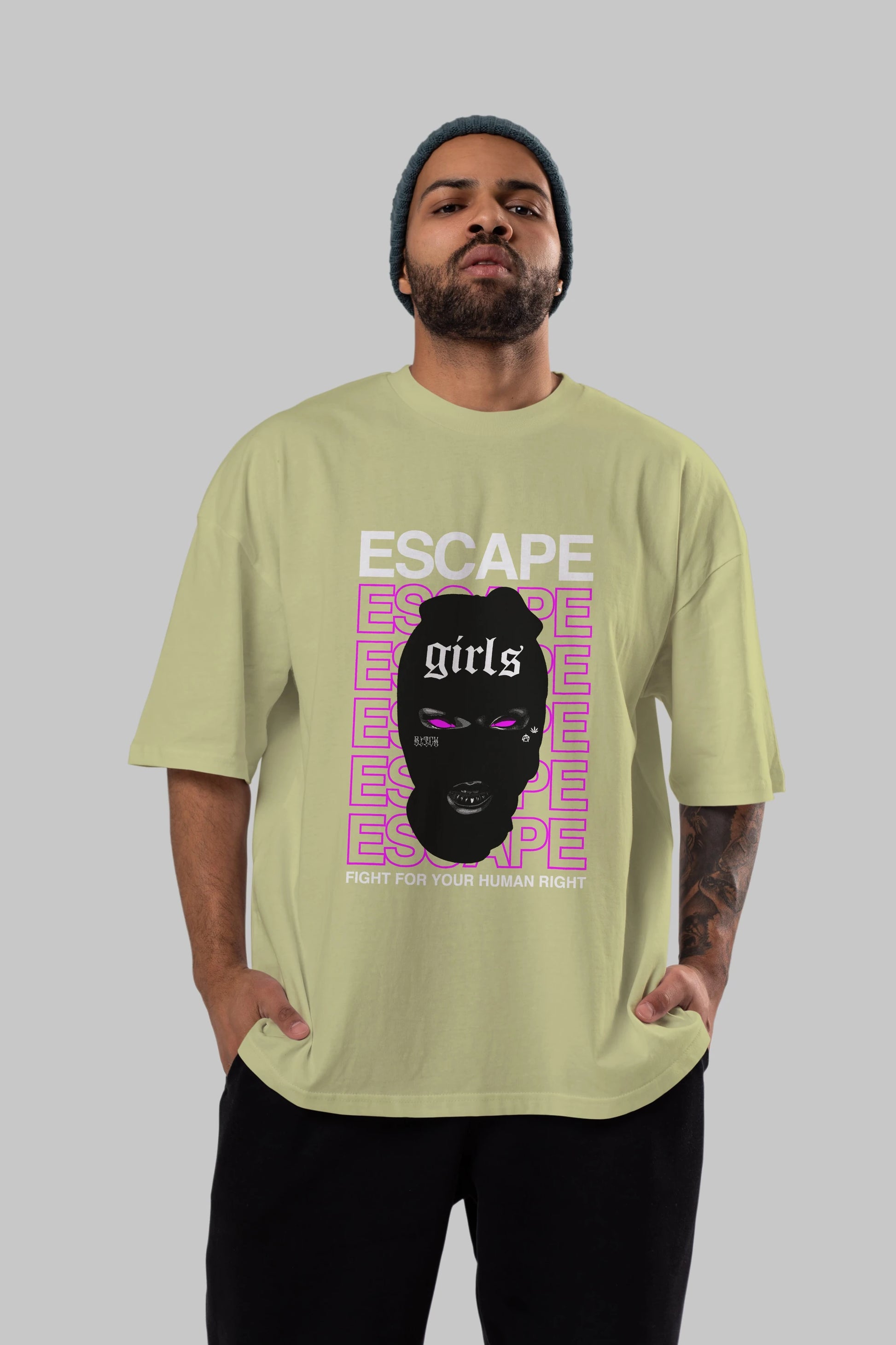 Escape Girl Ön Baskılı Oversize t-shirt Erkek Kadın Unisex