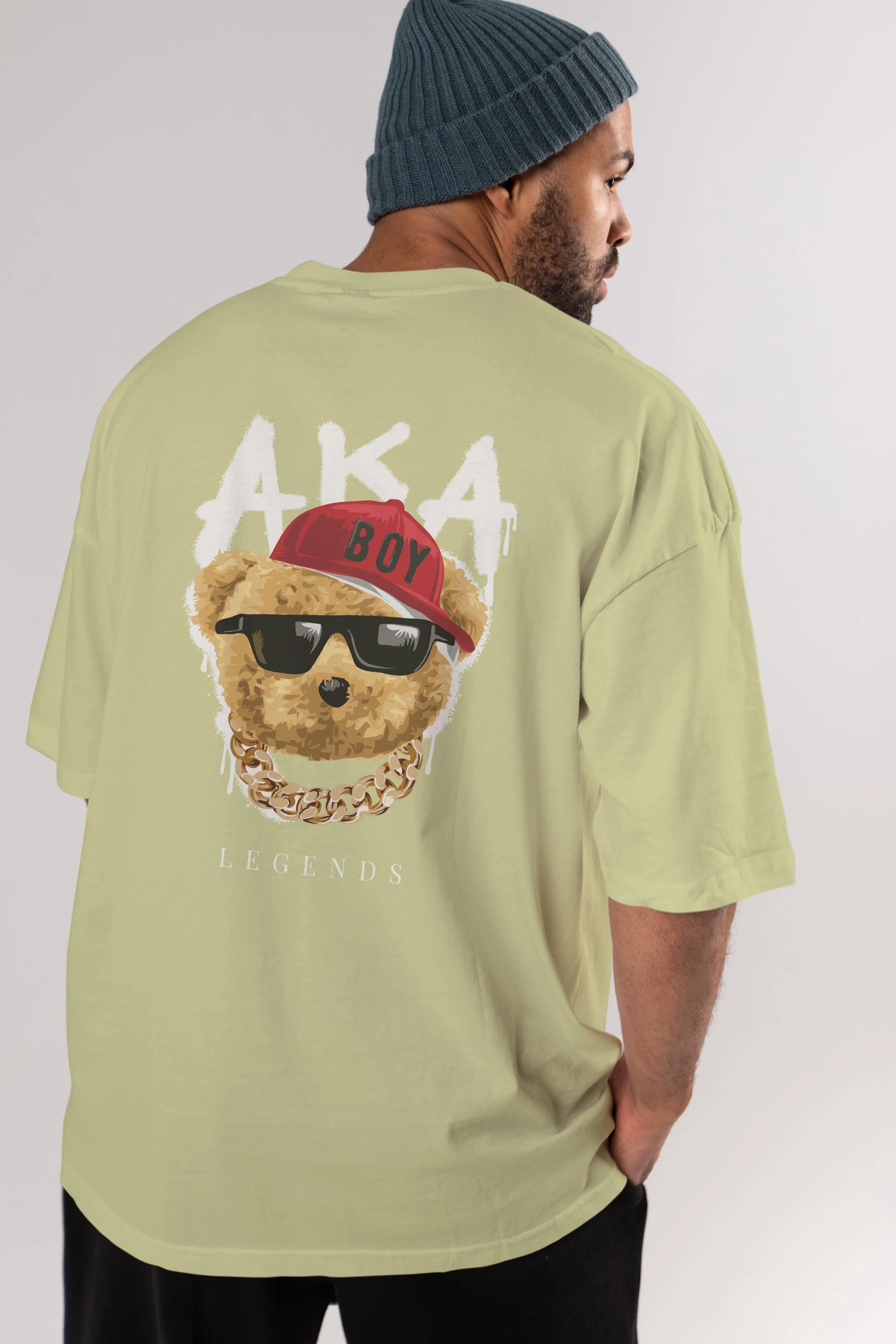 Teddy Bear Legends Arka Baskılı Oversize t-shirt Erkek Kadın Unisex %100 Pamuk