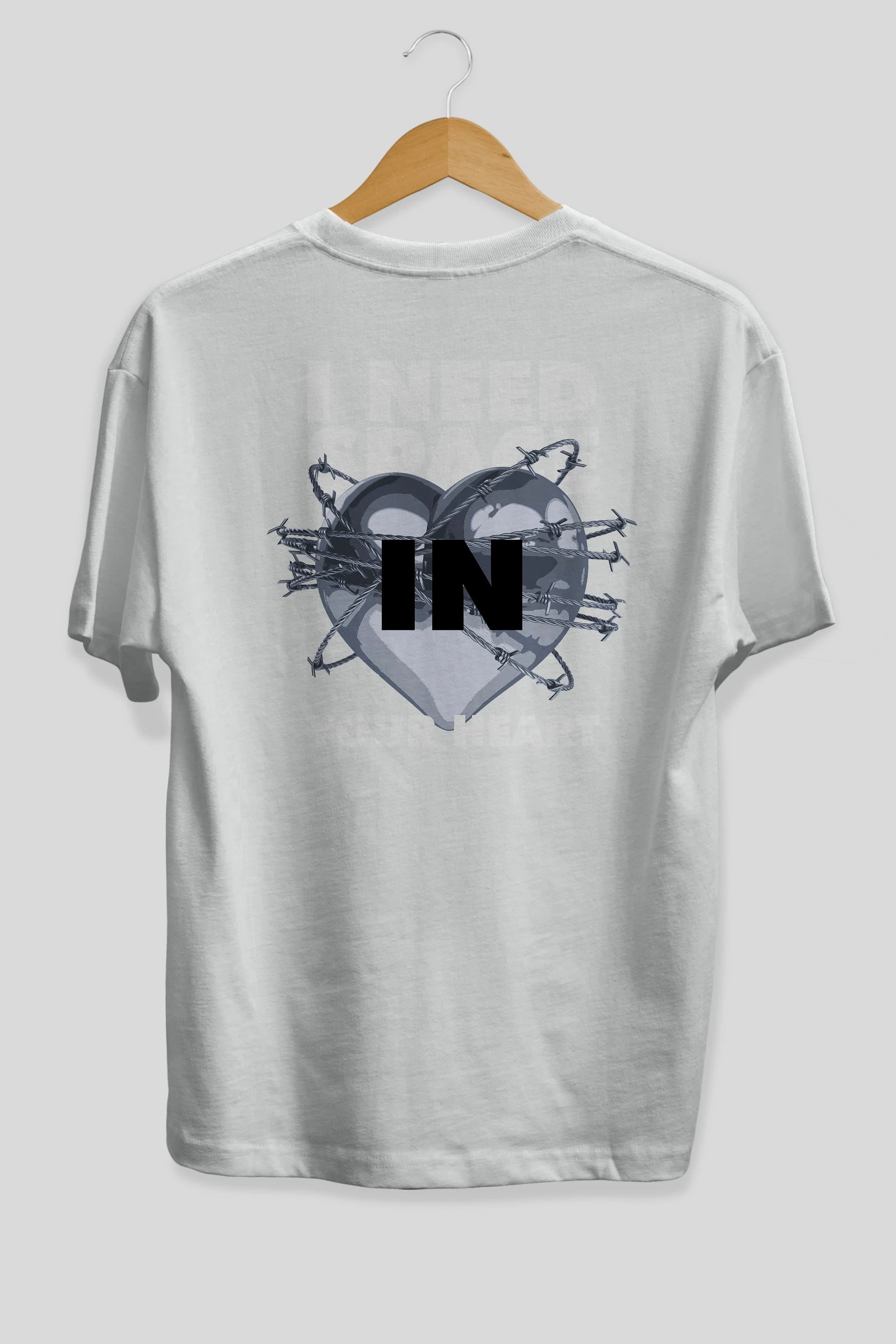 I Need Space Your Heart Arka Baskılı Oversize t-shirt Erkek Kadın Unisex