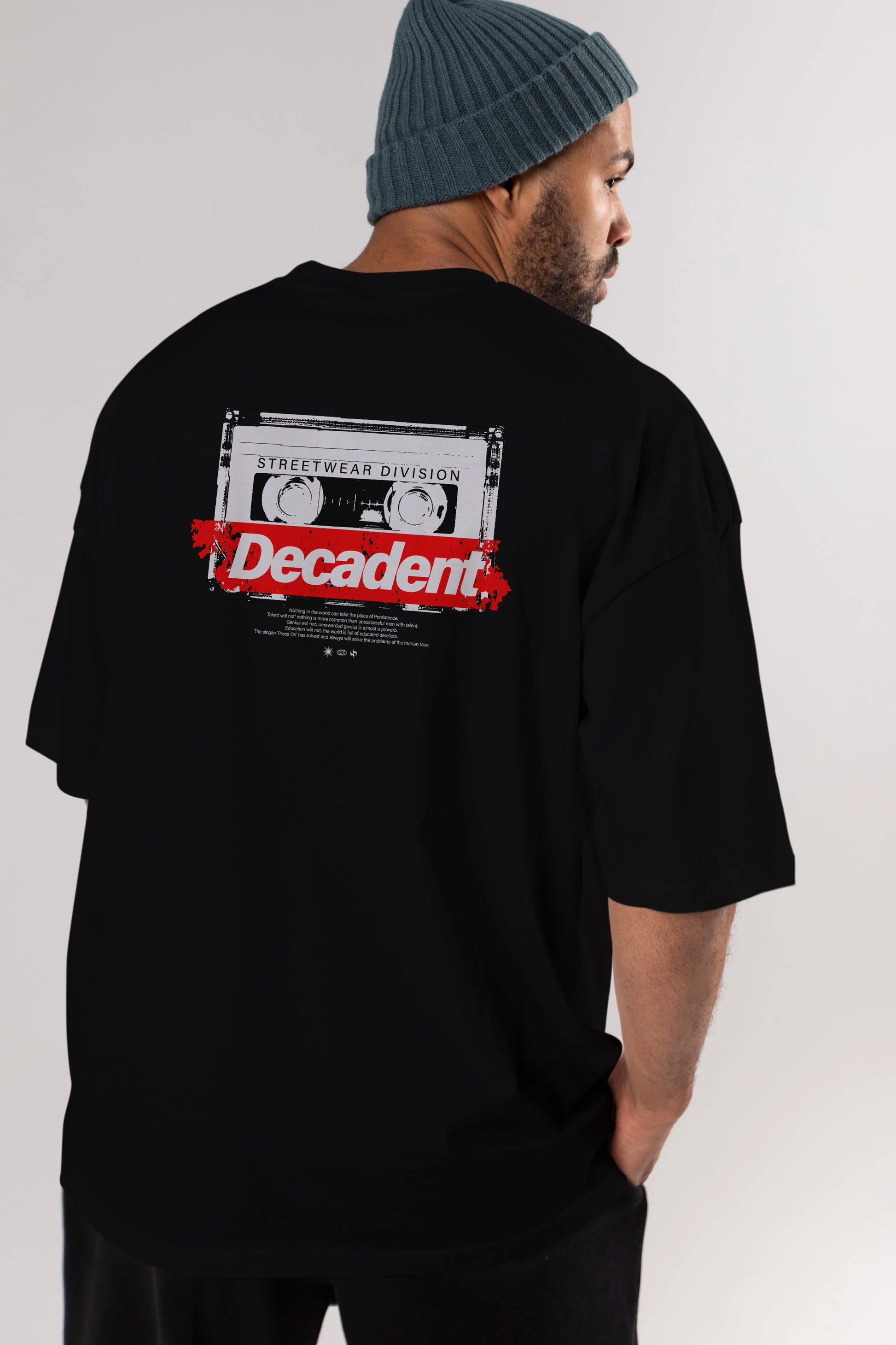 Decadent Arka Baskılı Oversize t-shirt Erkek Kadın Unisex