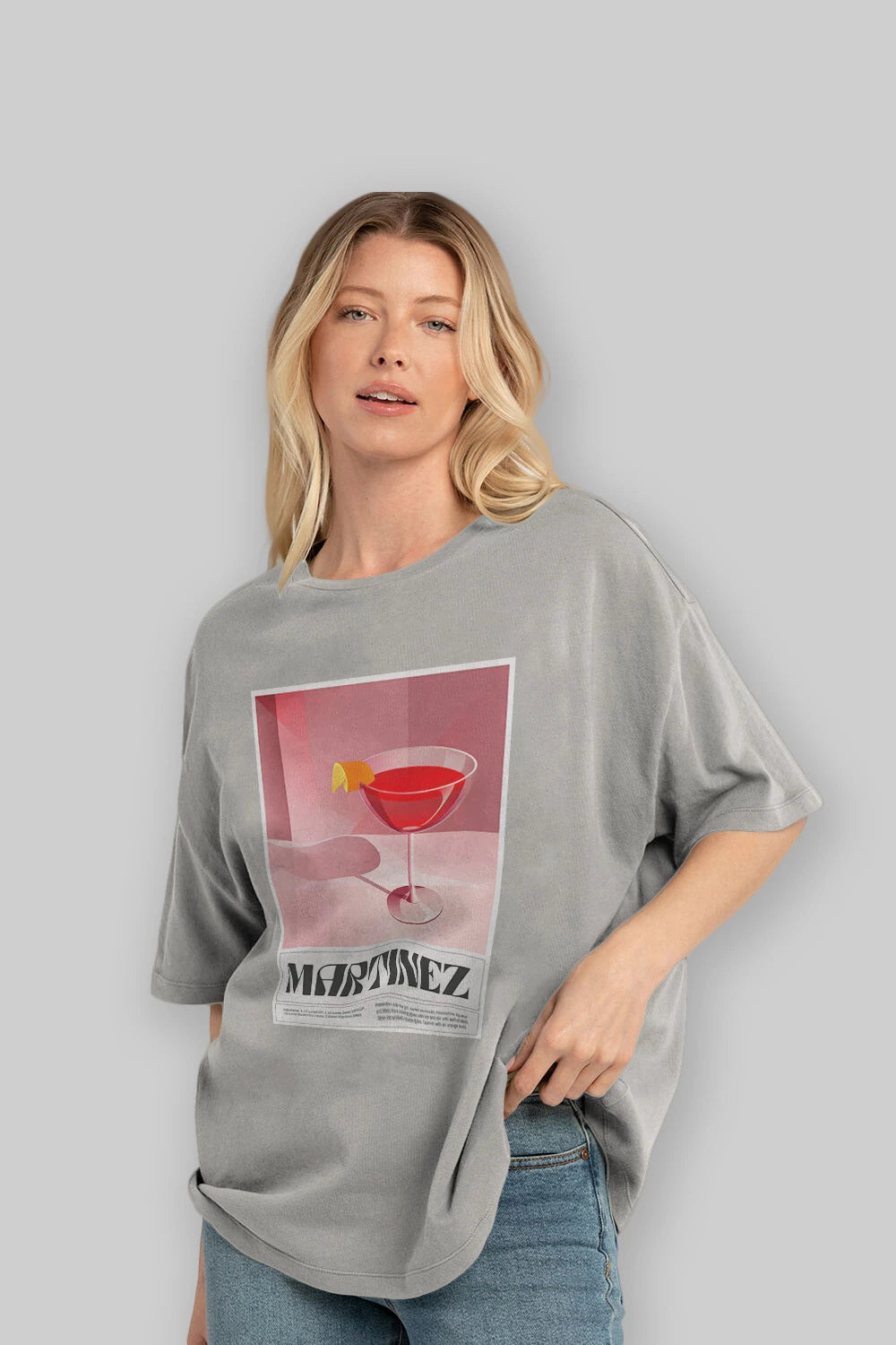 Martinez Ön Baskılı Oversize t-shirt Erkek Kadın Unisex %100 Pamuk Bisiklet Yaka tişort