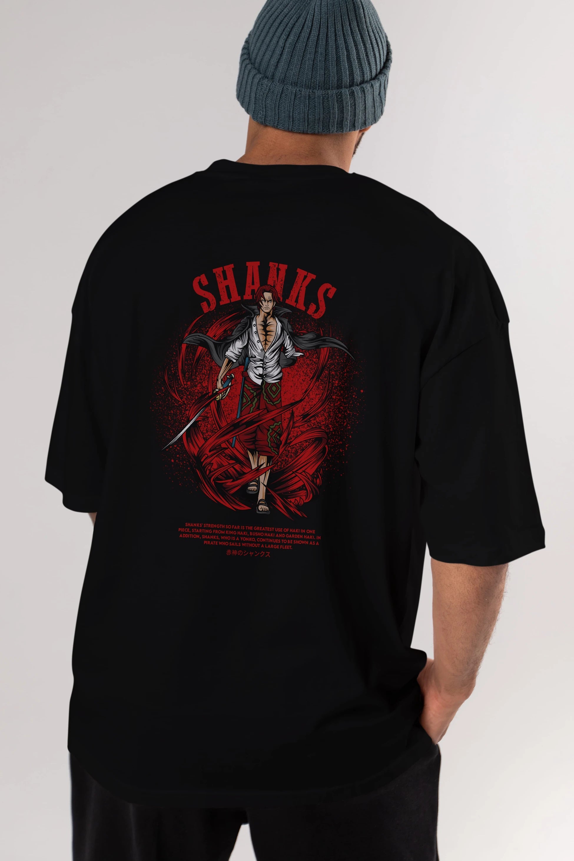 Shanks Anime Arka Baskılı Oversize t-shirt Erkek Kadın Unisex