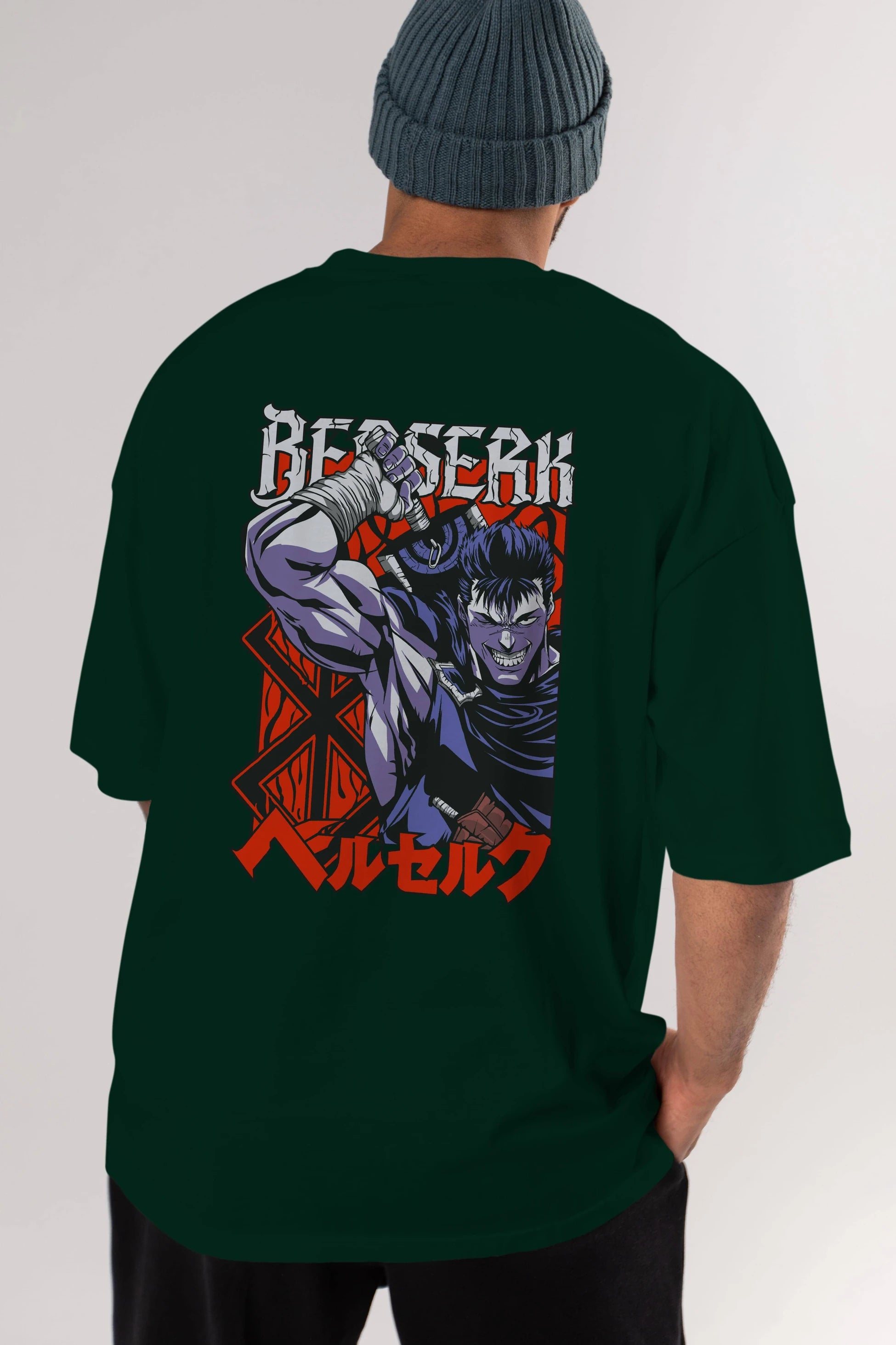 GUTS berserk Anime Arka Baskılı Oversize t-shirt Erkek Kadın Unisex