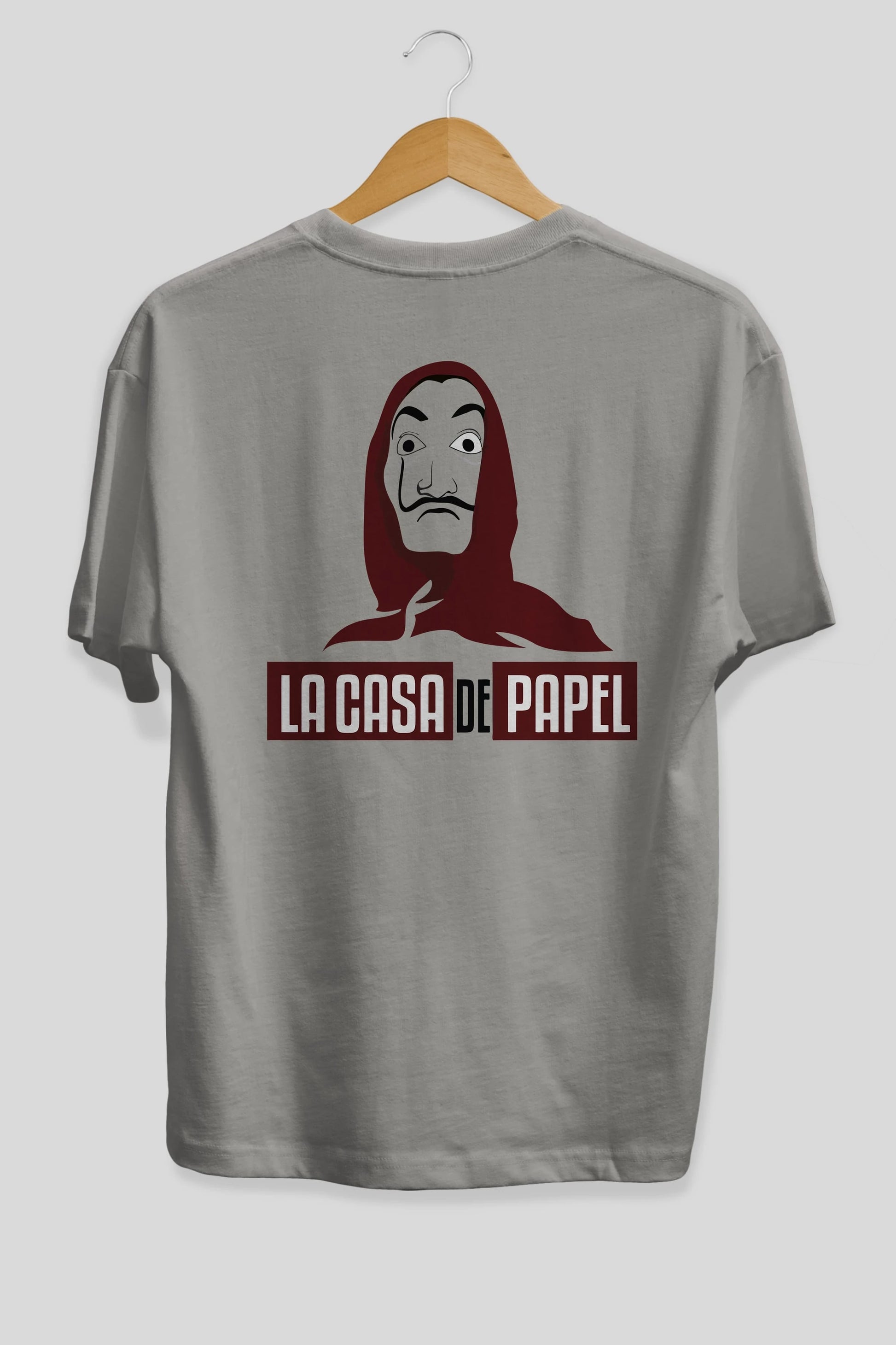 La Casa De Papel (1) Arka Baskılı Oversize t-shirt Erkek Kadın Unisex %100 Pamuk Bisiklet Yaka tişort