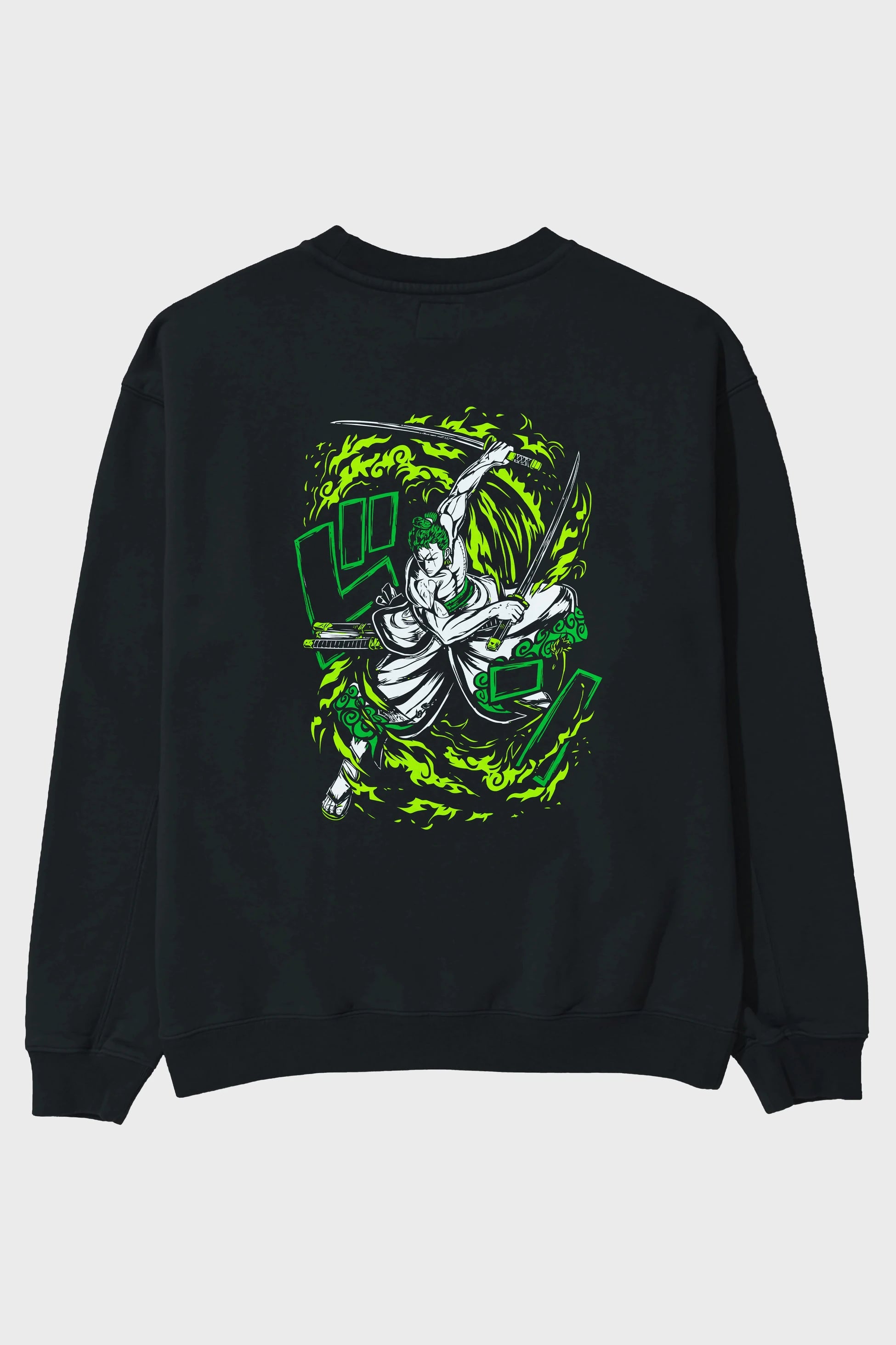ZORO-ONE PIECE (2) Anime Arka Baskılı Oversize Sweatshirt Erkek Kadın Unisex
