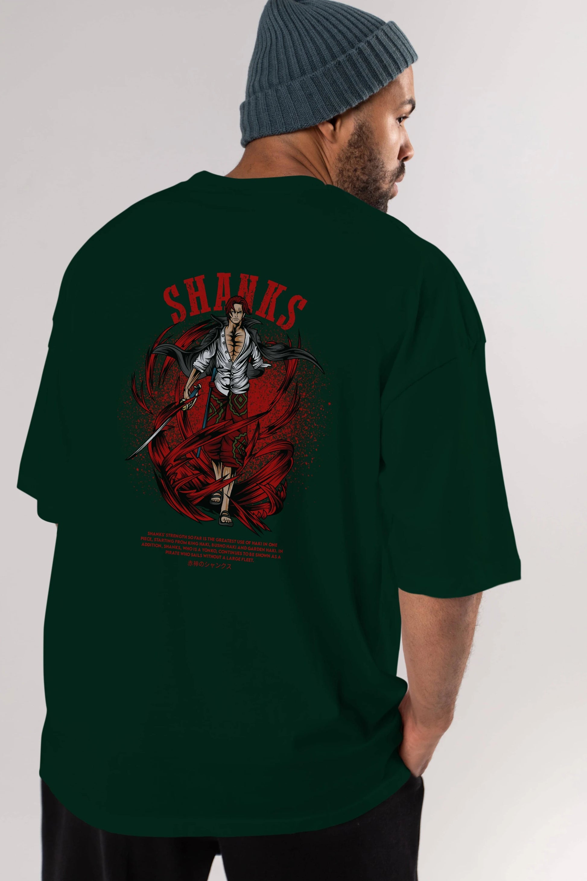 Shanks Anime Arka Baskılı Oversize t-shirt Erkek Kadın Unisex