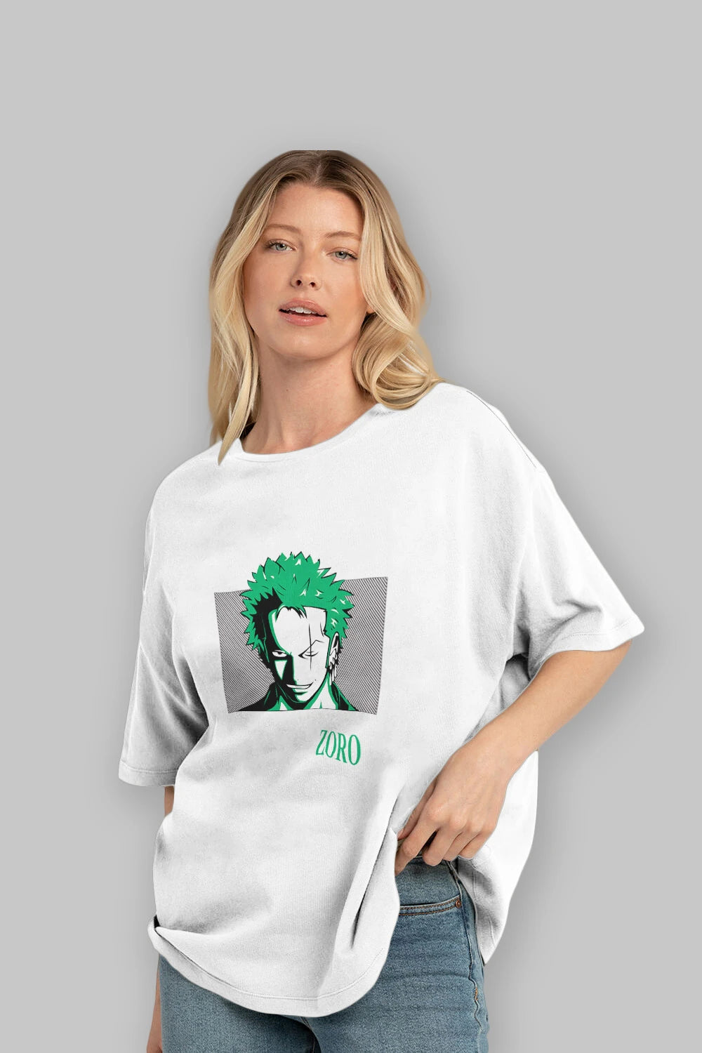 Roronoa Zoro Anime Ön Baskılı Oversize t-shirt Erkek Kadın Unisex